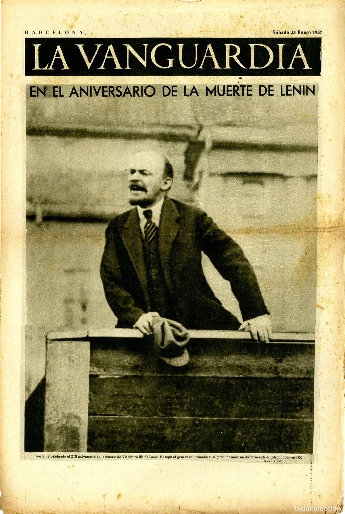 Militaria: La Vanguardia / Notas Gr&aacute;ficas / Barcelona, S&aacute;bado 23 de Enero de 1937 / En el Aniversario de la Mue