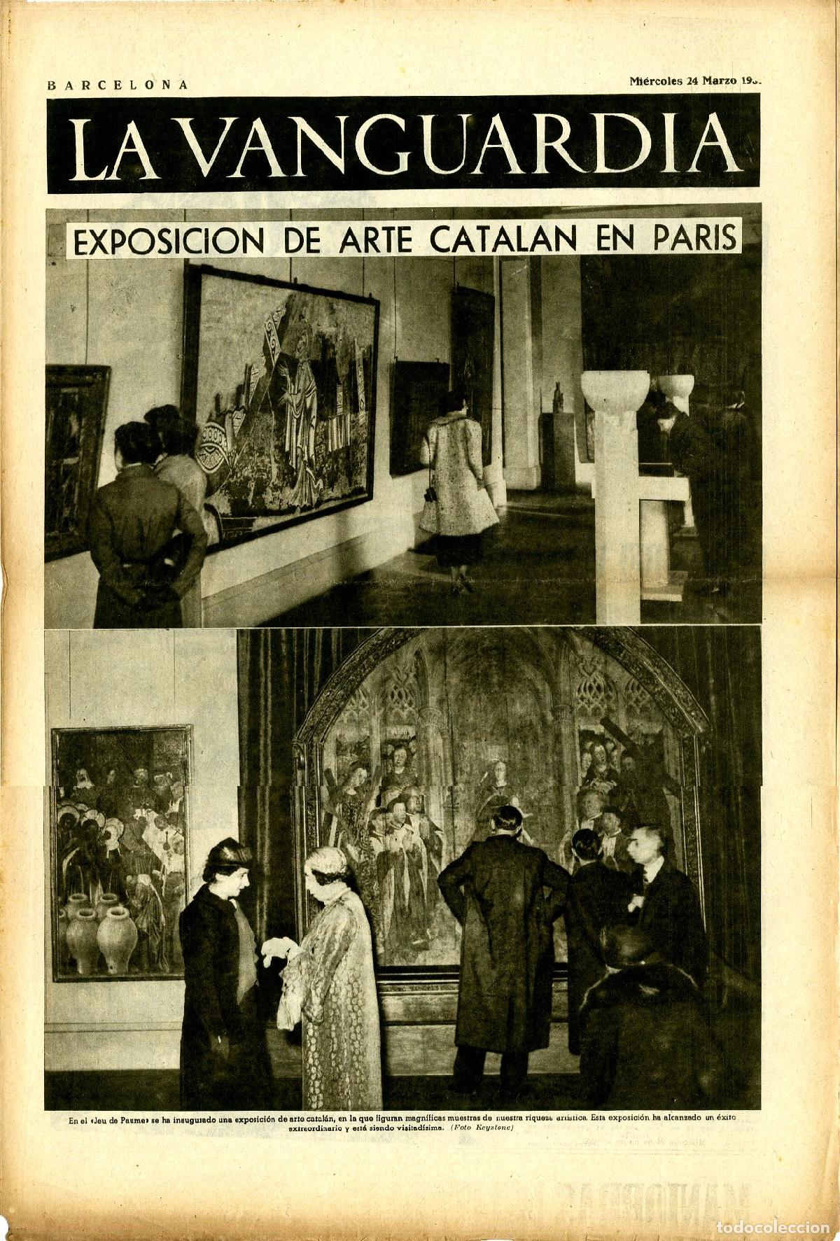 Militaria: La Vanguardia / Notas Gr&aacute;ficas / Barcelona, Mi&eacute;rcoles 24 de Marzo de 1937 / Exposici&oacute;n de Arte Catal