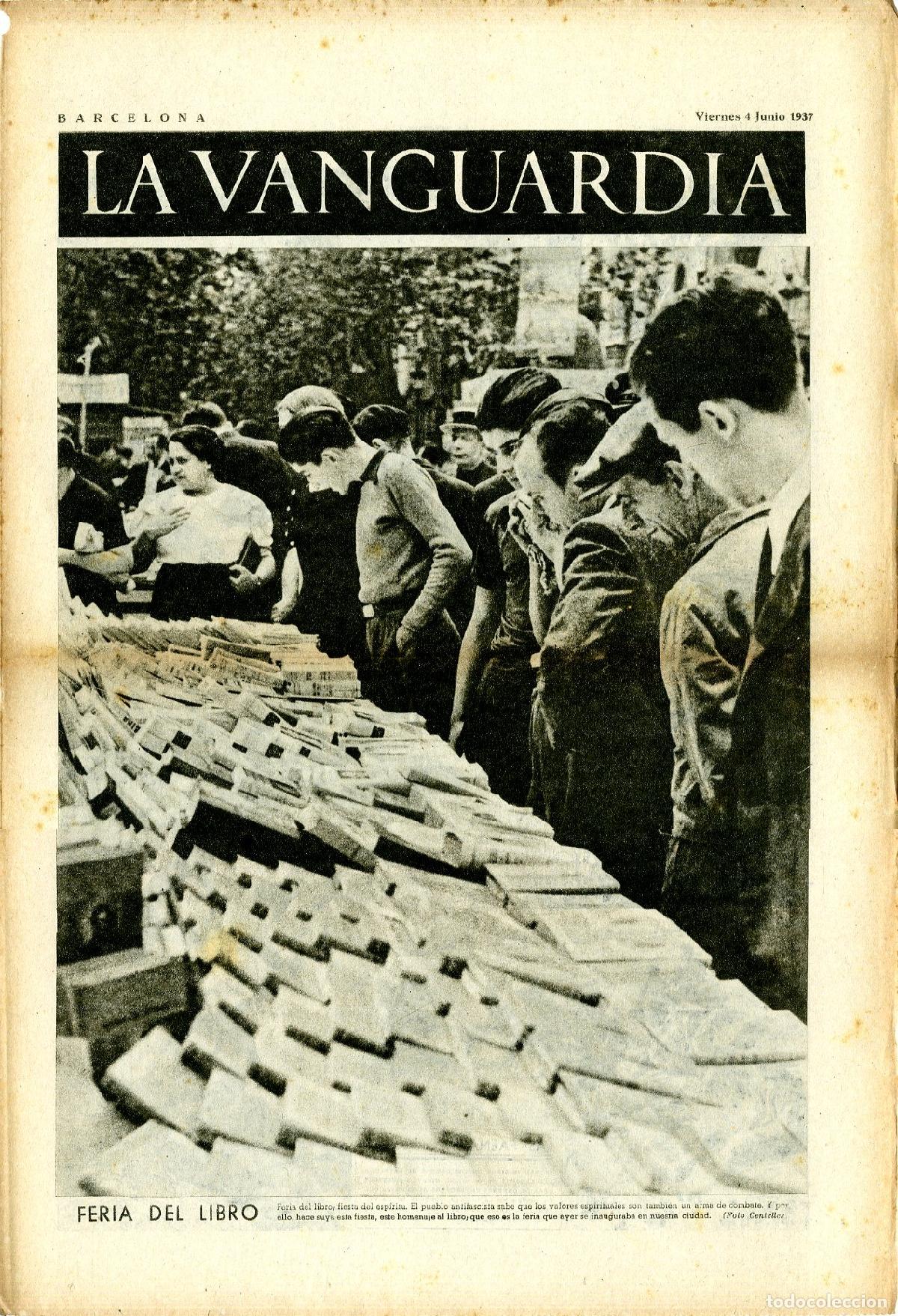 Militaria: La Vanguardia / Notas Gr&aacute;ficas / Barcelona, Viernes 4 de Junio de 1937 / Feria del Libro en Barcelon