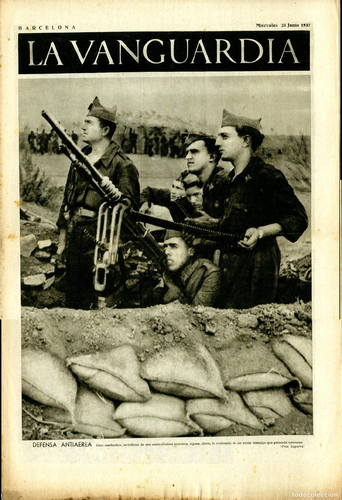 Militaria: La Vanguardia / Notas Gr&aacute;ficas / Barcelona, Mi&eacute;rcoles 23 de Junio de 1937 / Defensa Antiaerea