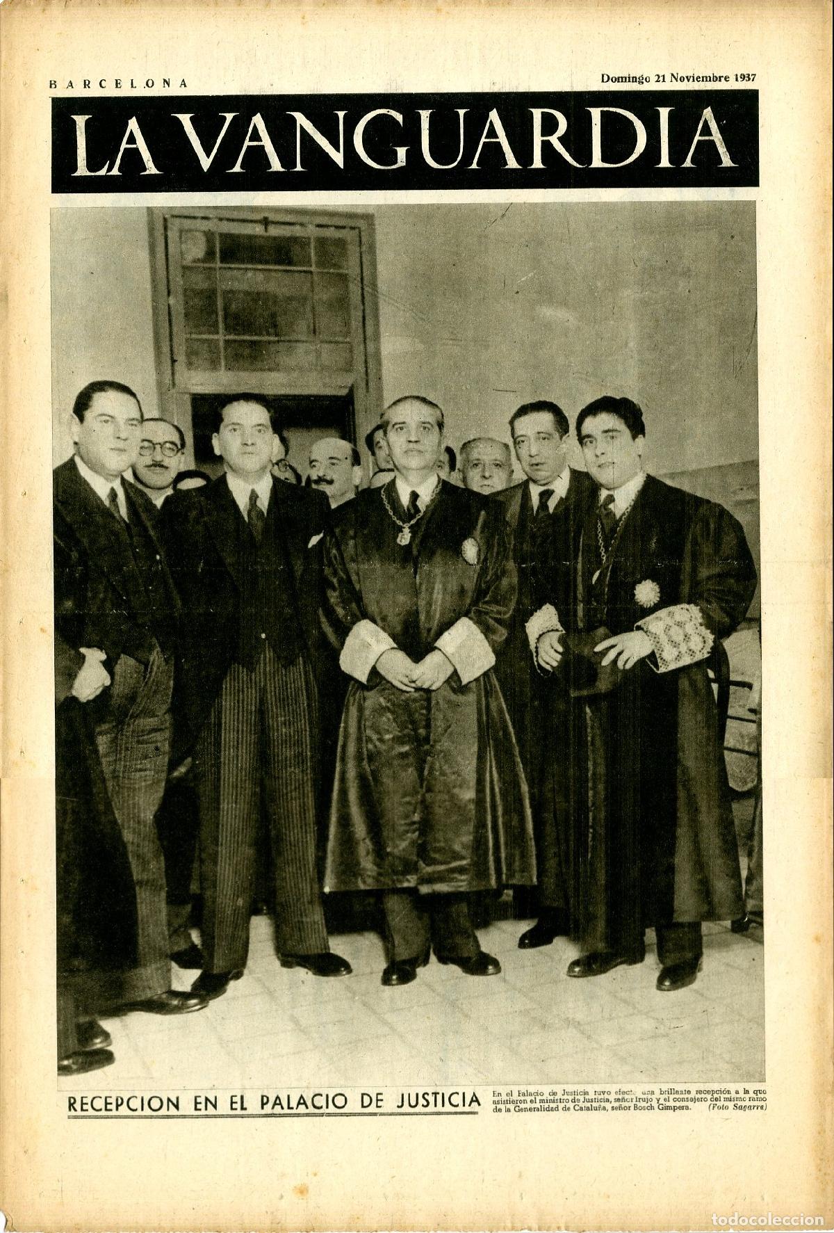 Militaria: La Vanguardia / Notas Gr&aacute;ficas / Barcelona, Domingo 21 de Noviembre de 1937 / Recepci&oacute;n en el Palaci