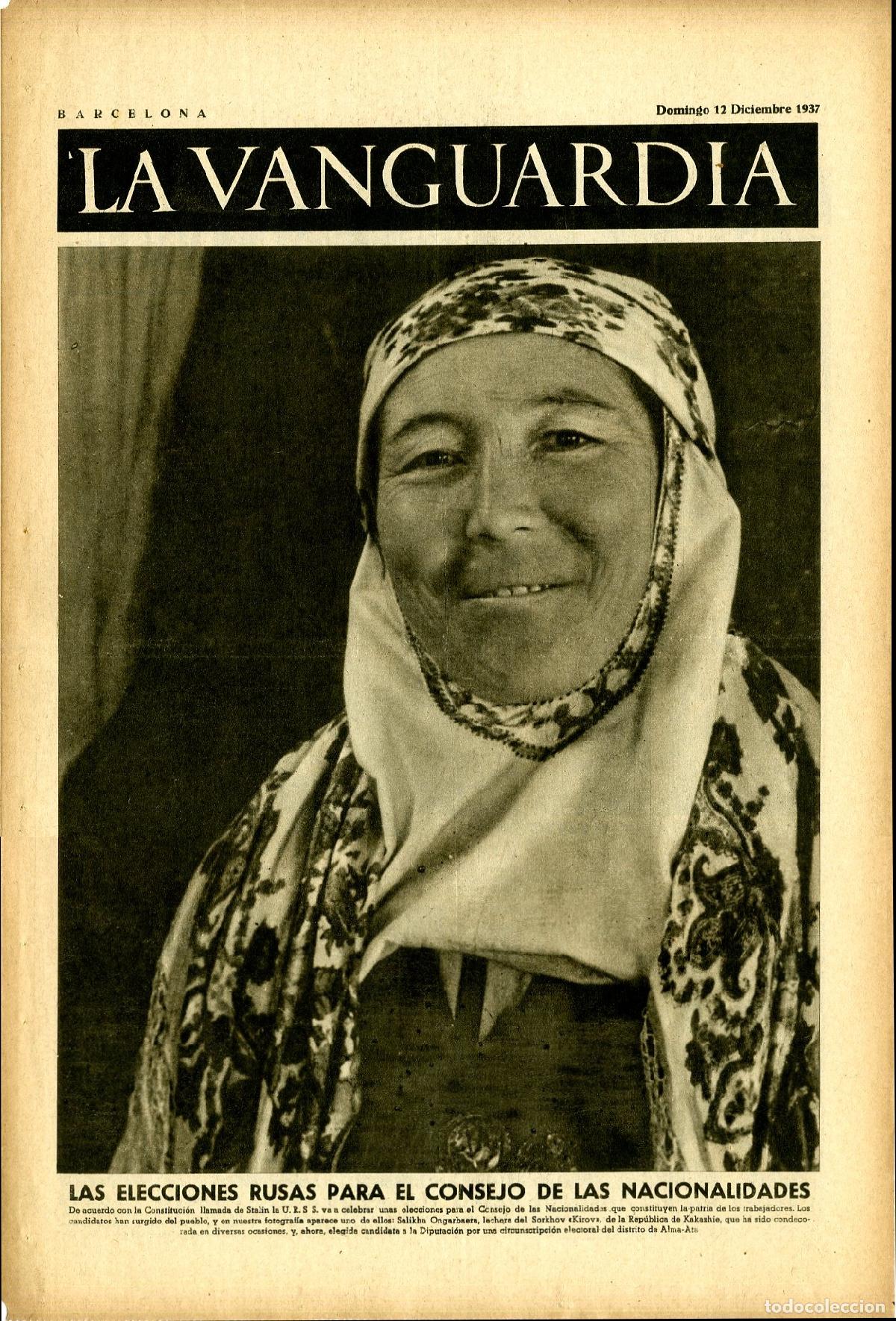 Militaria: La Vanguardia / Notas Gr&aacute;ficas / Barcelona, Domingo 12 de Diciembre de 1937 / Las Elecciones Rusas P