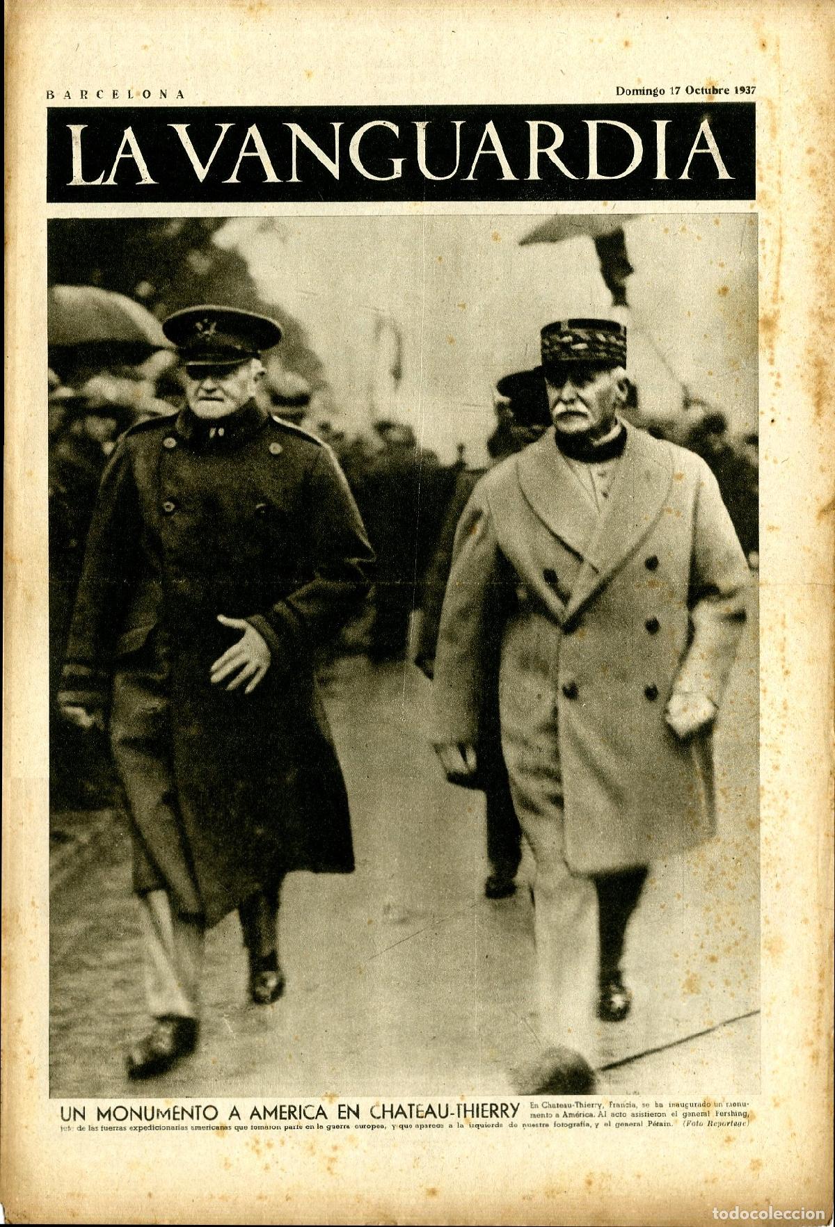 Militaria: La Vanguardia / Notas Gr&aacute;ficas / Barcelona, Domingo 17 de Octubre de 1937 / Un Monumento a America e
