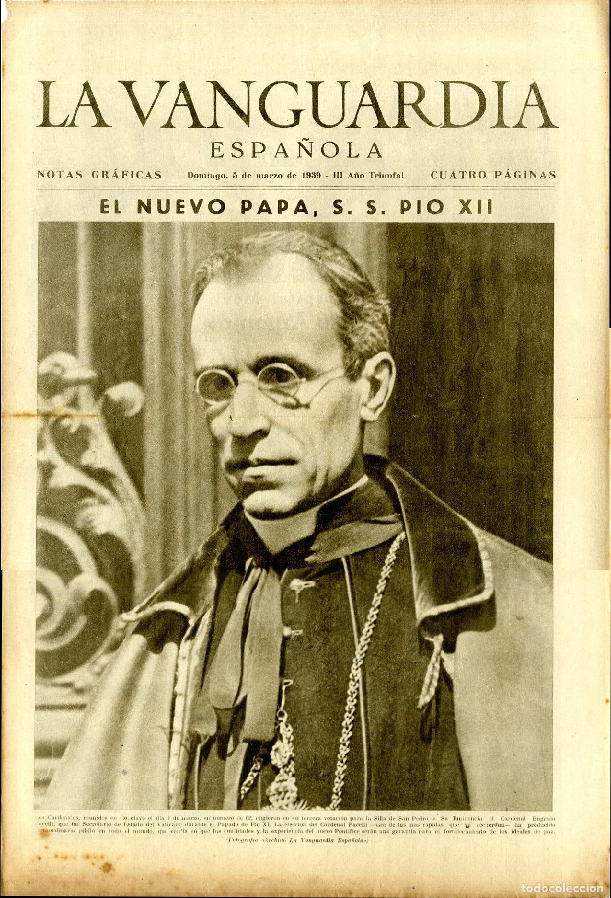 Military Antiques: La Vanguardia / Notas Gr&aacute;ficas / Barcelona, Domingo 5 de Marzo de 1939 - III A&ntilde;o Triunfal / El Nuevo
