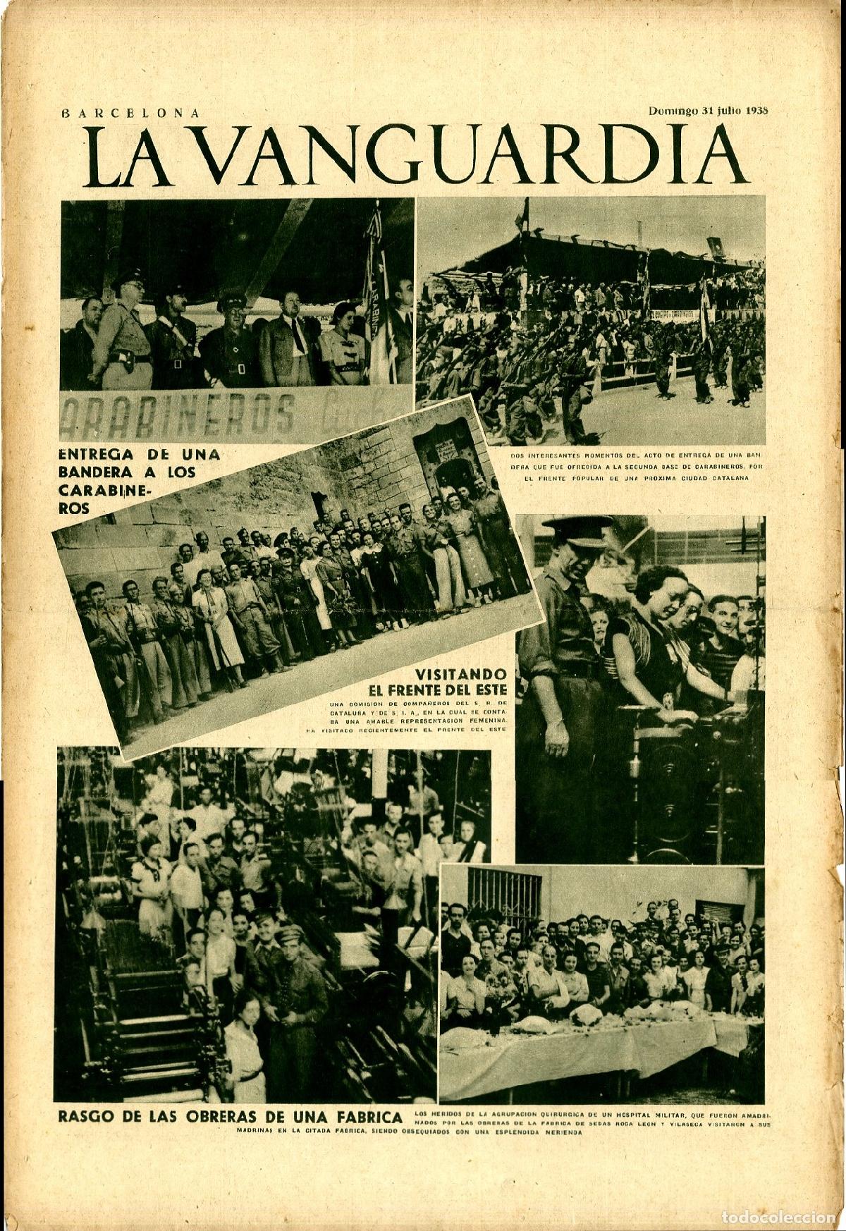 Militaria: La Vanguardia / Notas Gr&aacute;ficas / Barcelona, Domingo 31 de Julio de 1938 / Rasgo de las Obreras de un