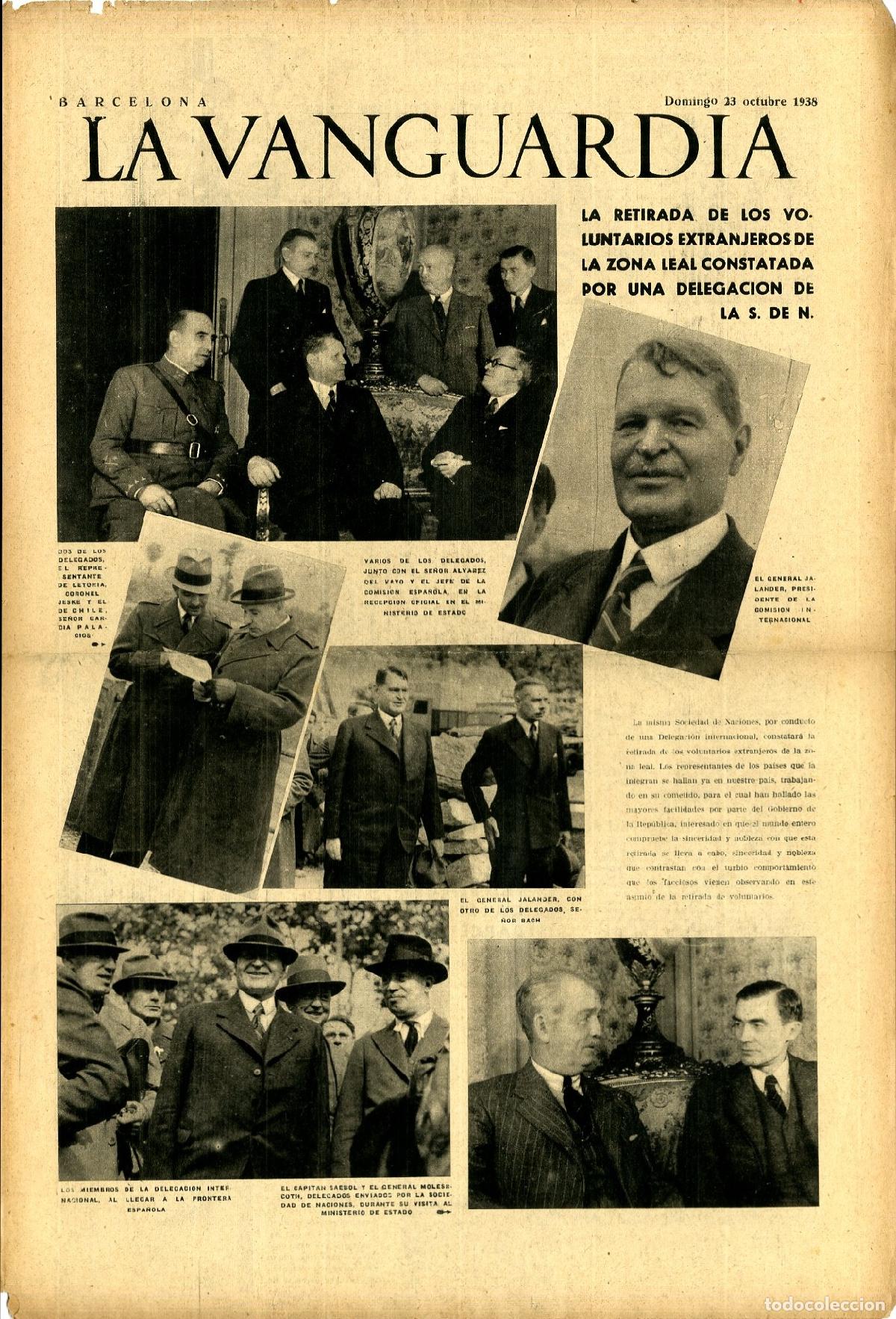 Militaria: La Vanguardia / Notas Gr&aacute;ficas / Barcelona, Domingo 23 de Octubre de 1938 / La Retirada de los Volun