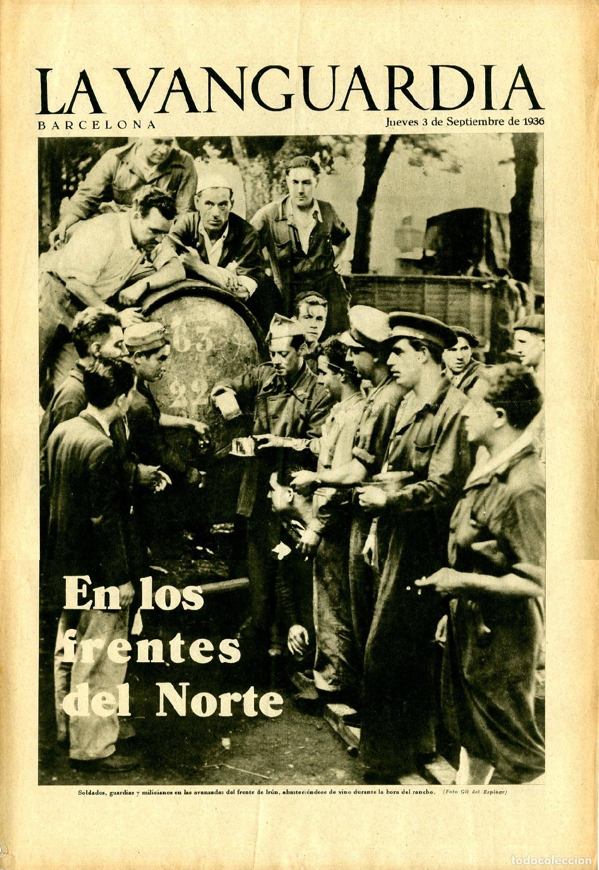 Militaria: La Vanguardia 3 /09/ 1936 / En los Frentes del Norte en Ir&uacute;n