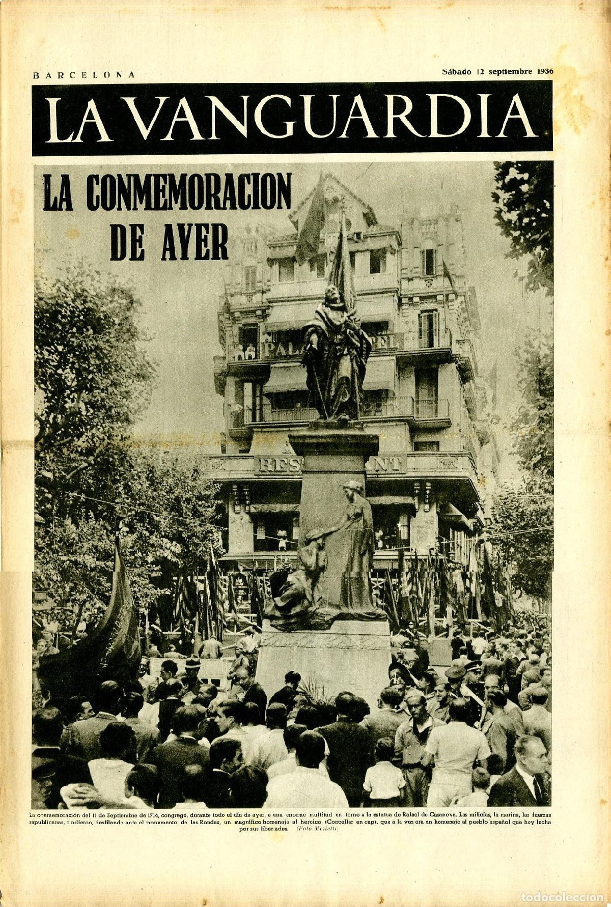 Militaria: La Vanguardia 12 /09/ 1936 / La Conmemoraci&oacute;n de Ayer / 11 /09/