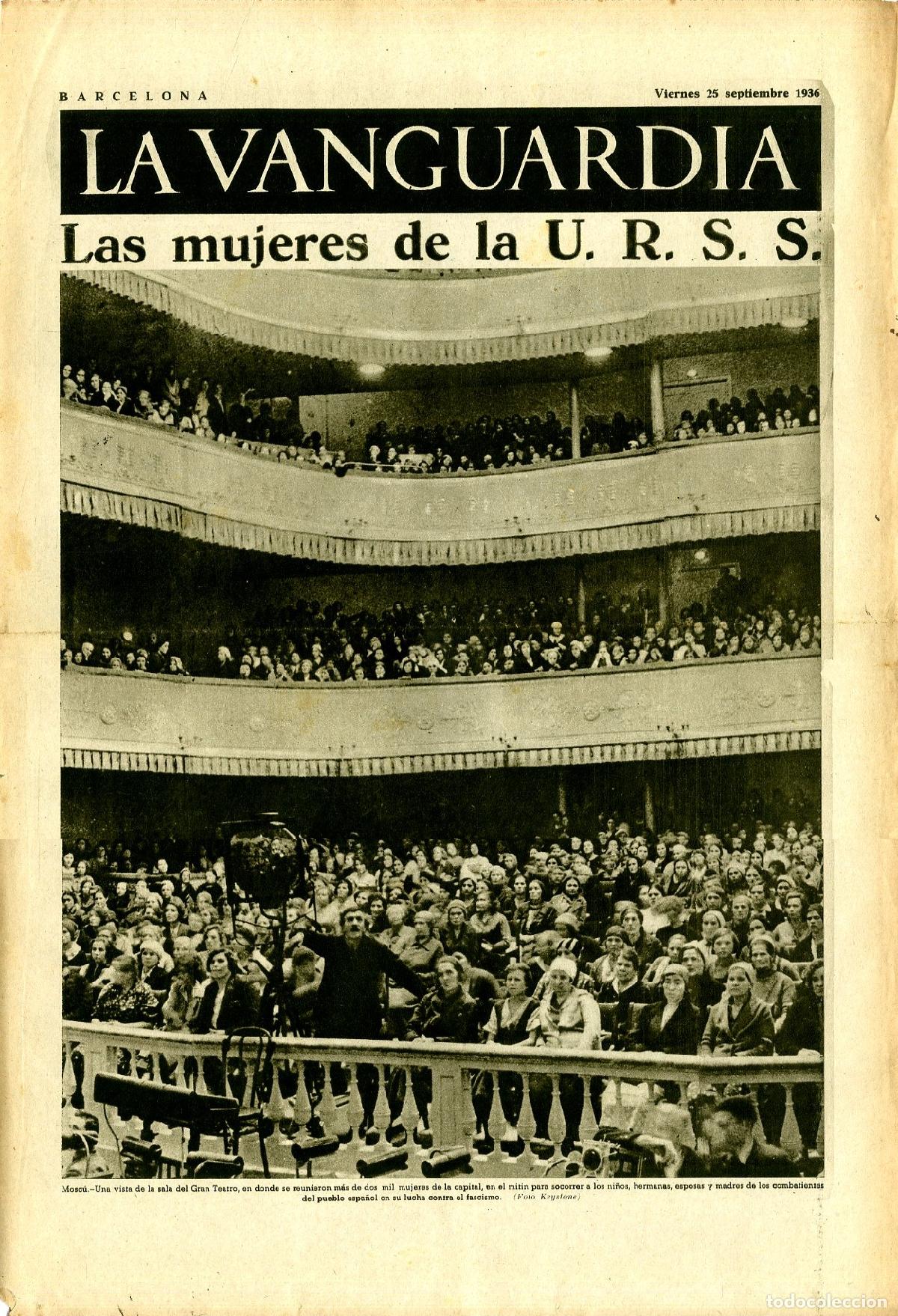 Militaria: La Vanguardia 25 /09/ 1936 / Las Mujeres de la U.R.S.S.