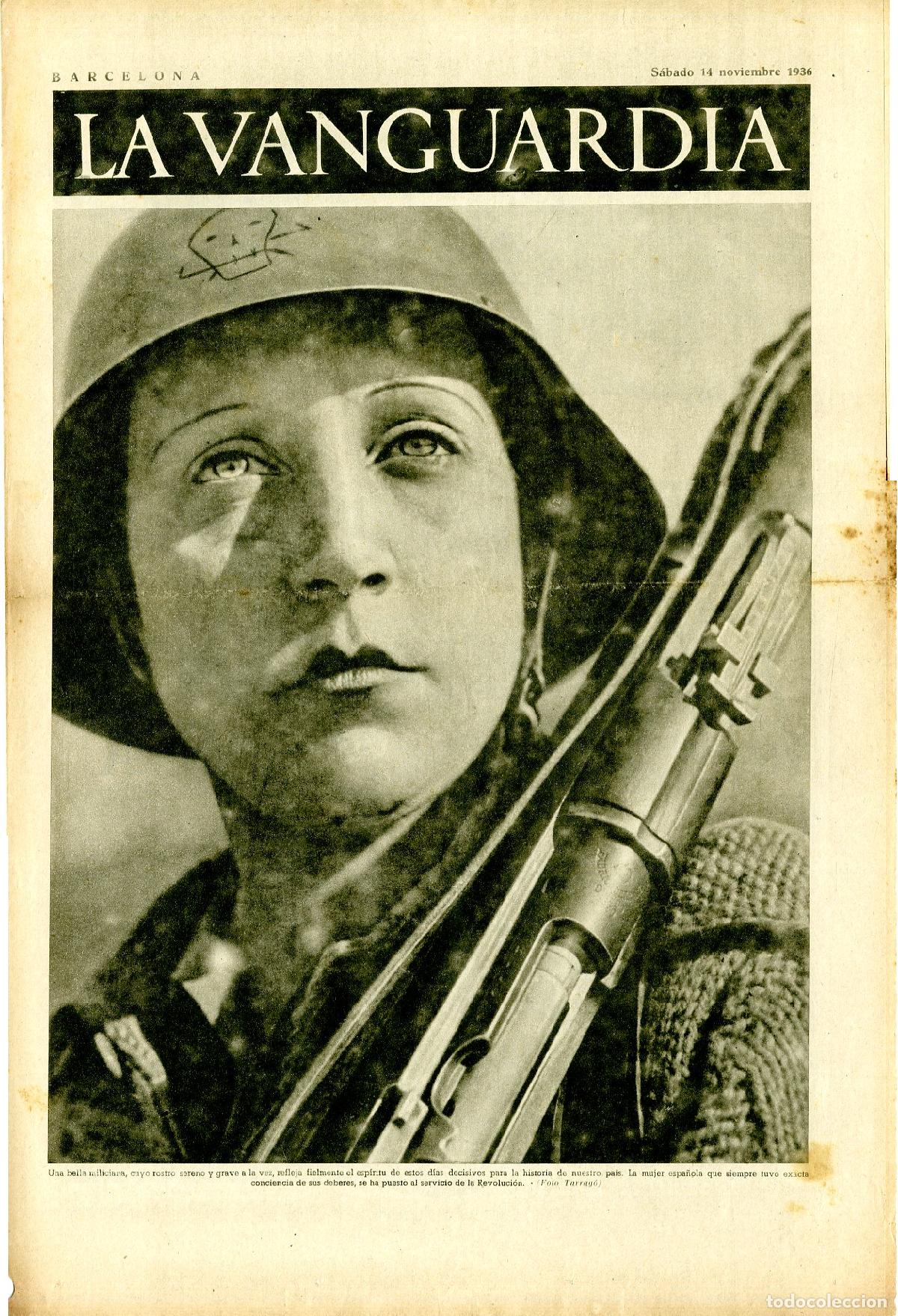Militaria: La Vanguardia 14 /11/ 1936 Una Bella Miliciana, Sector de Huesca