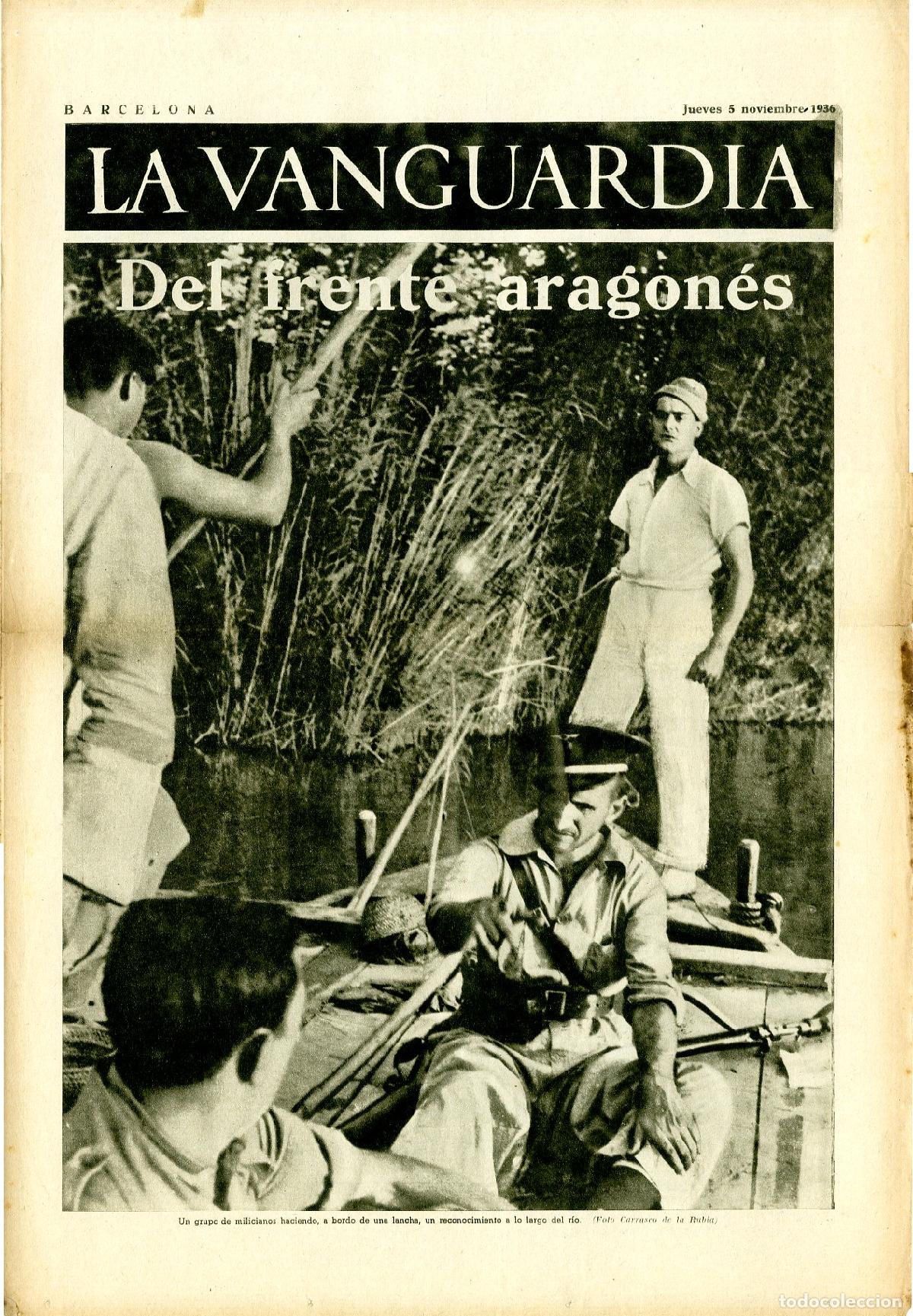 Militaria: La Vanguardia 5 /11/ 1936 / Del Frente Aragon&eacute;s
