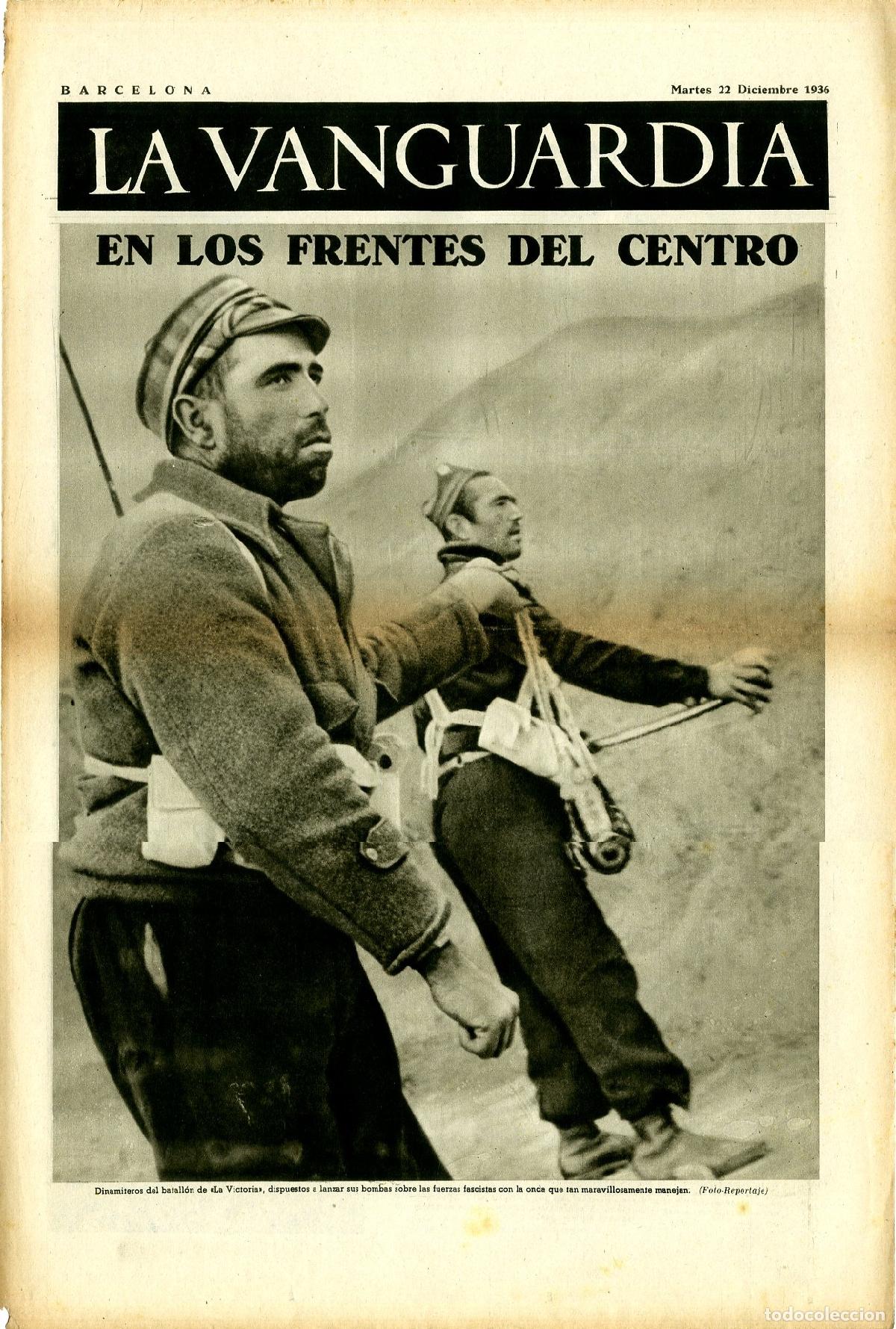 Militaria: La Vanguardia 22 /12/ 1936 / En los Frentes del Centro, Columna Femenina