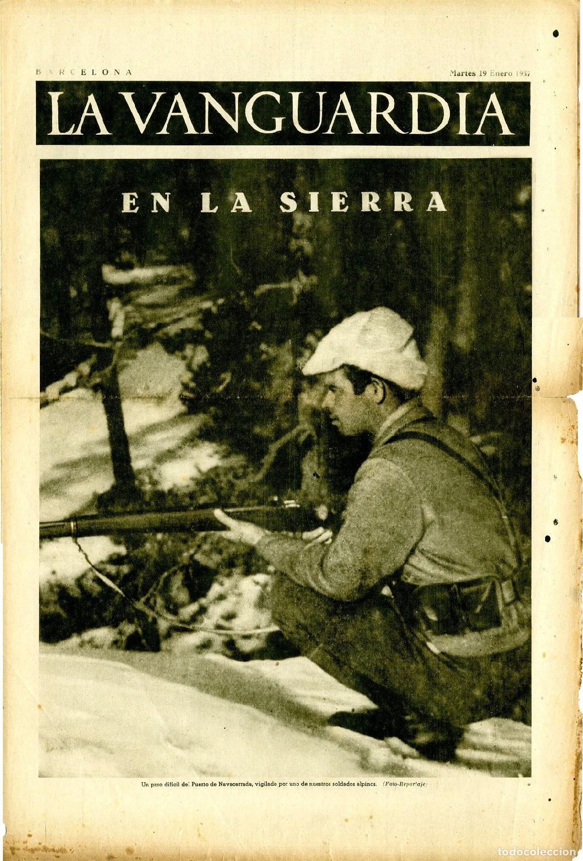 Militaria: La Vanguardia 19 /01/ 1937 / En la Sierra, Puerto de Navacerrada