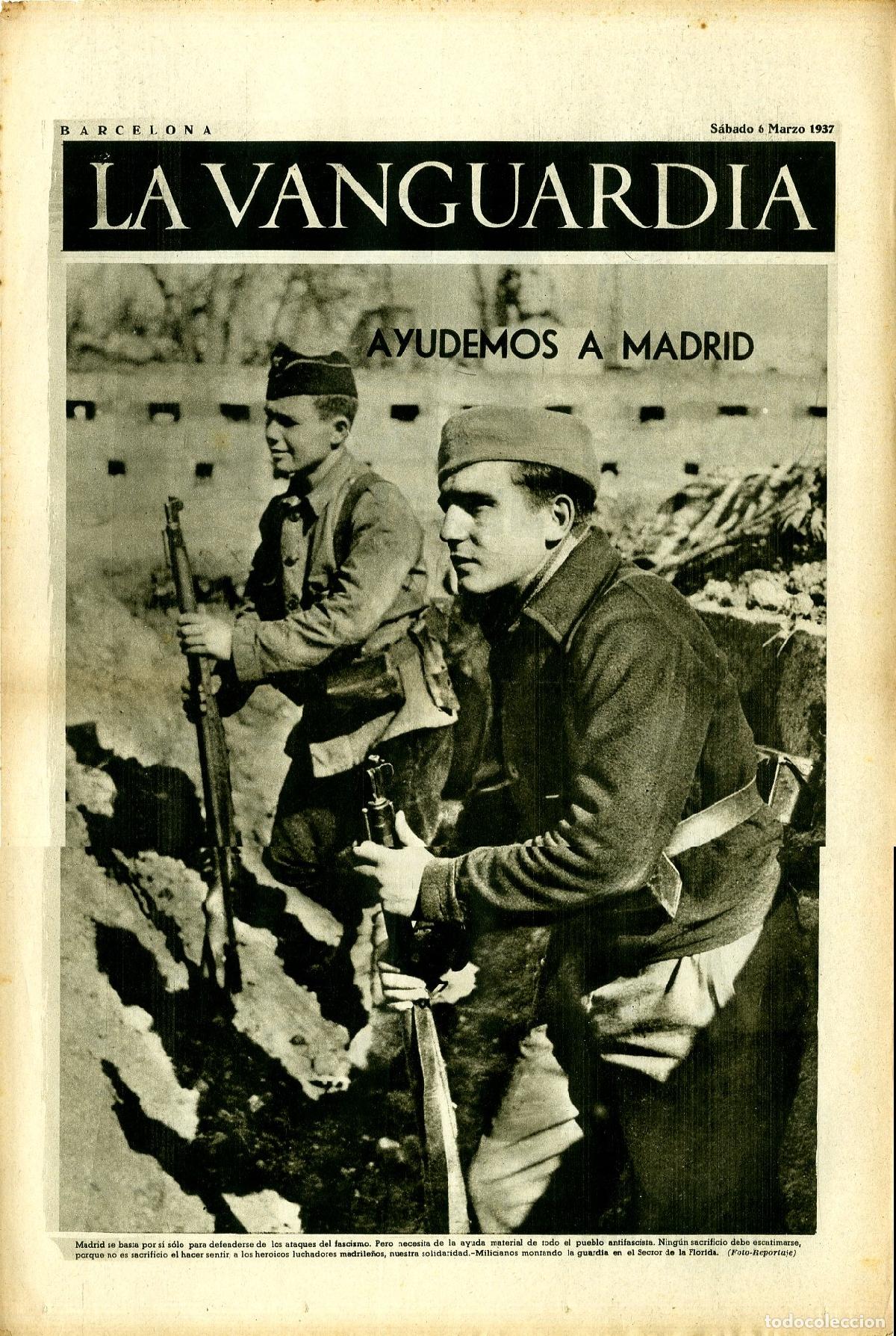 Militaria: La Vanguardia 6 /03/ 1937 / Ayudemos a Madrid