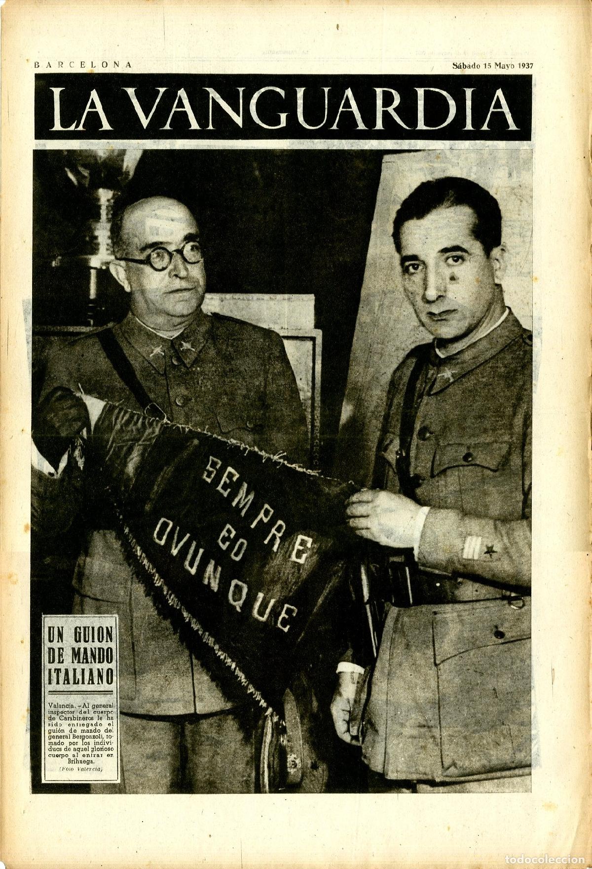 Militaria: La Vanguardia 15 /05/ 1937 / Un Guion de Mando Italiano, Siempre eo Ovunque