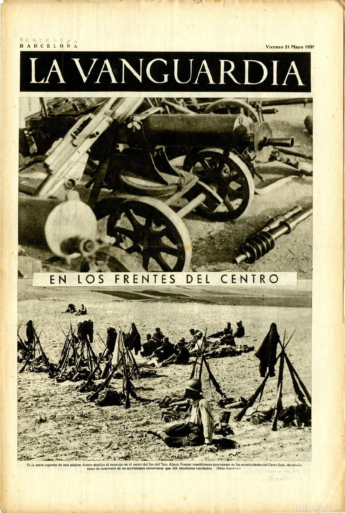Militaria: La Vanguardia 21 /05/ 1937 / En los Frentes del Centro Sur del Tajo