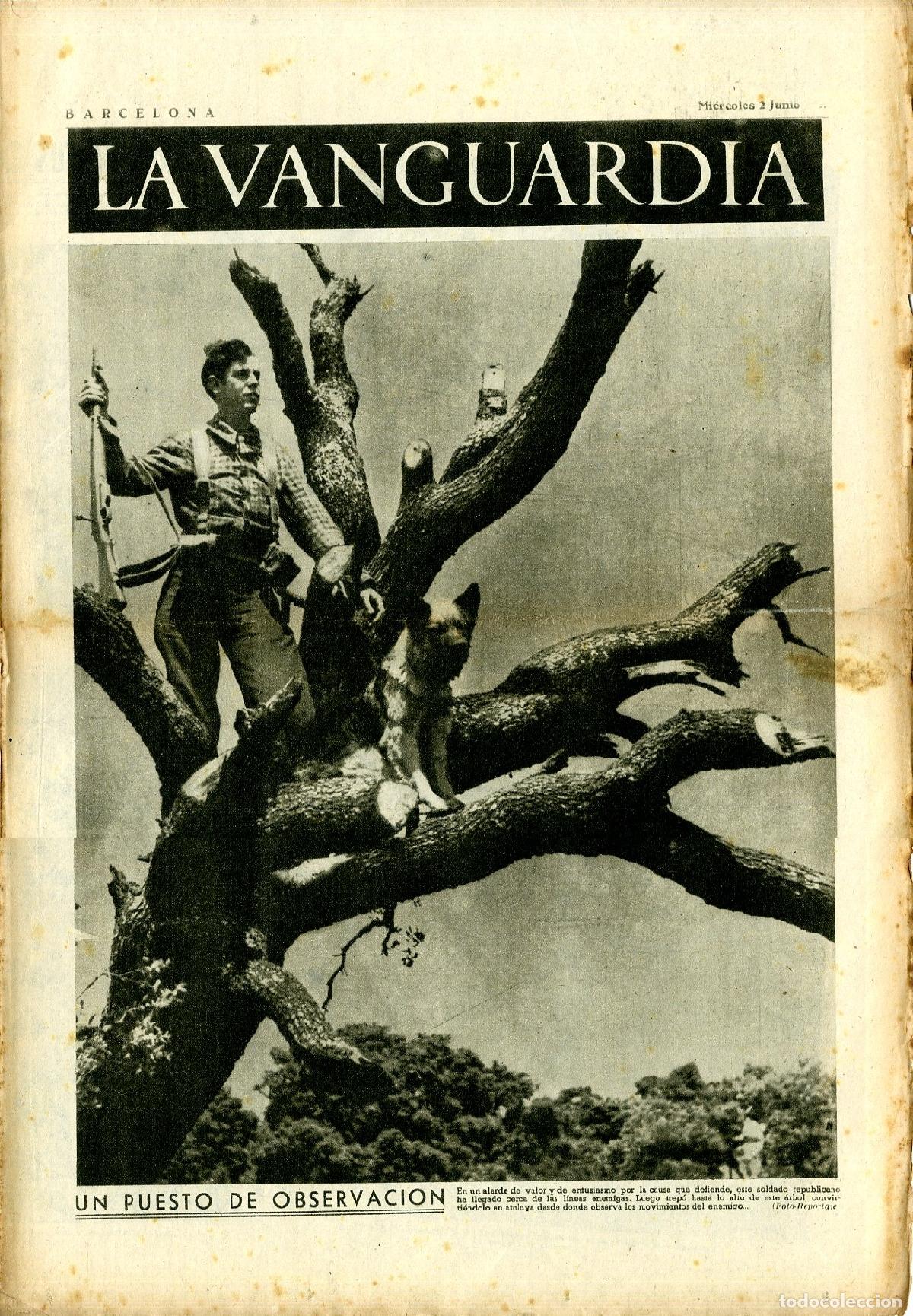 Militaria: La Vanguardia 3 /06/ 1937 / Un Puesto de Observaci&oacute;n / Ni&ntilde;os Vacos en Ingleterra