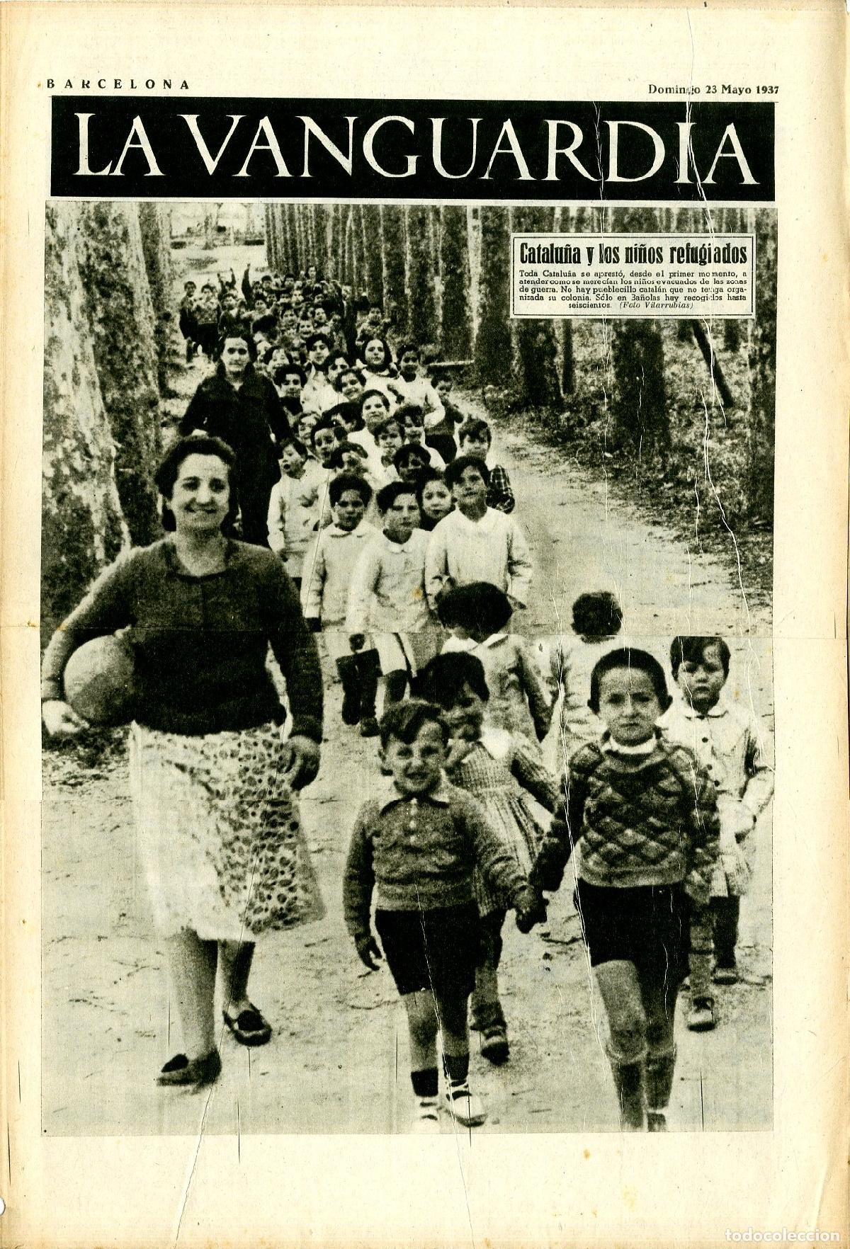 Militaria: La Vanguardia 23 /05/ 1937 / Catalu&ntilde;a y los Ni&ntilde;os Refugiados