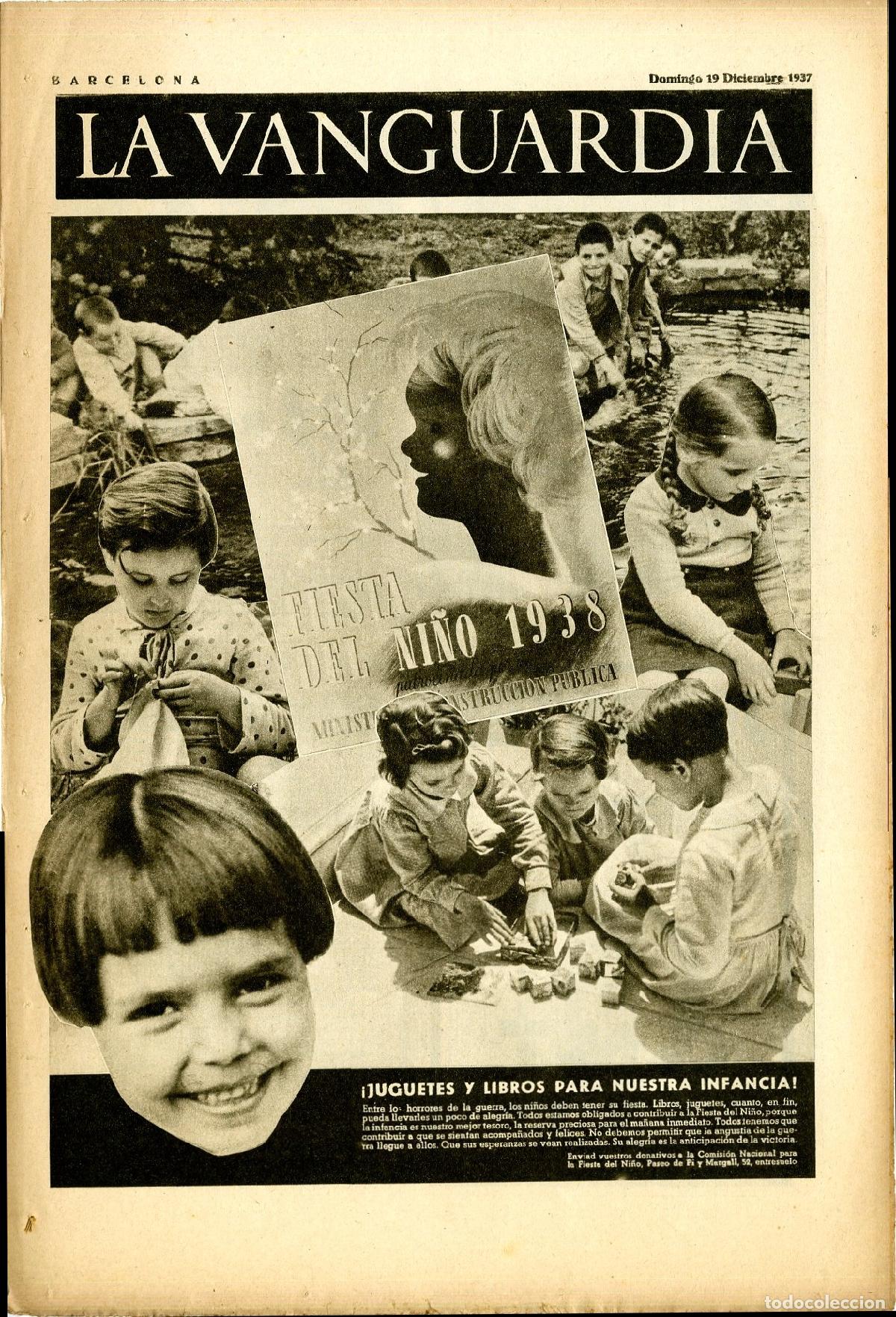 Militaria: La Vanguardia 19 /12/ 1937 / &iexcl;Juguetes y Libros Para Nuestra Infancia!, Fiesta del Ni&ntilde;o 1938