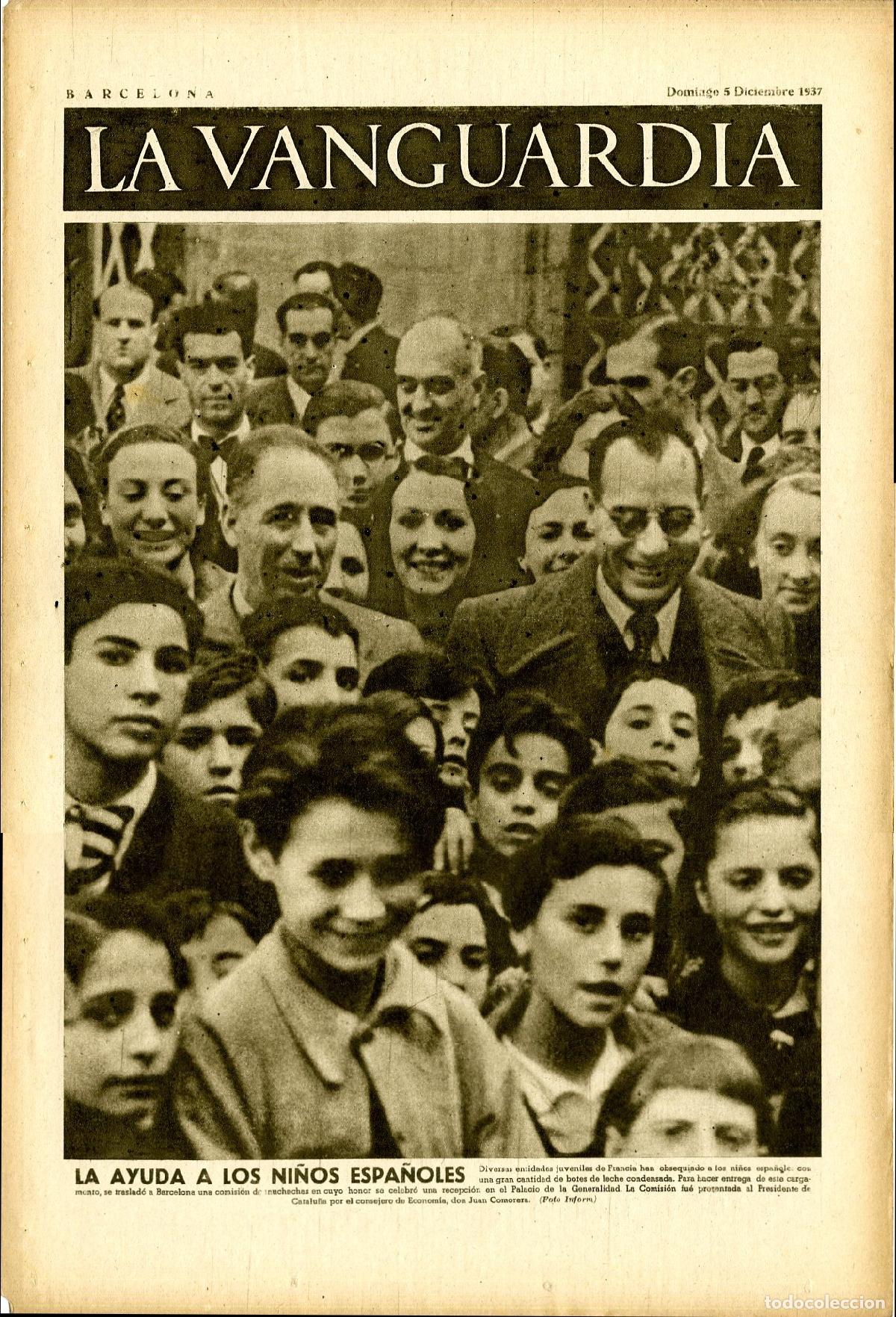 Militaria: La Vanguardia 5 /12/ 1937 / La Ayuda a los Ni&ntilde;os Espa&ntilde;oles en Barcelona