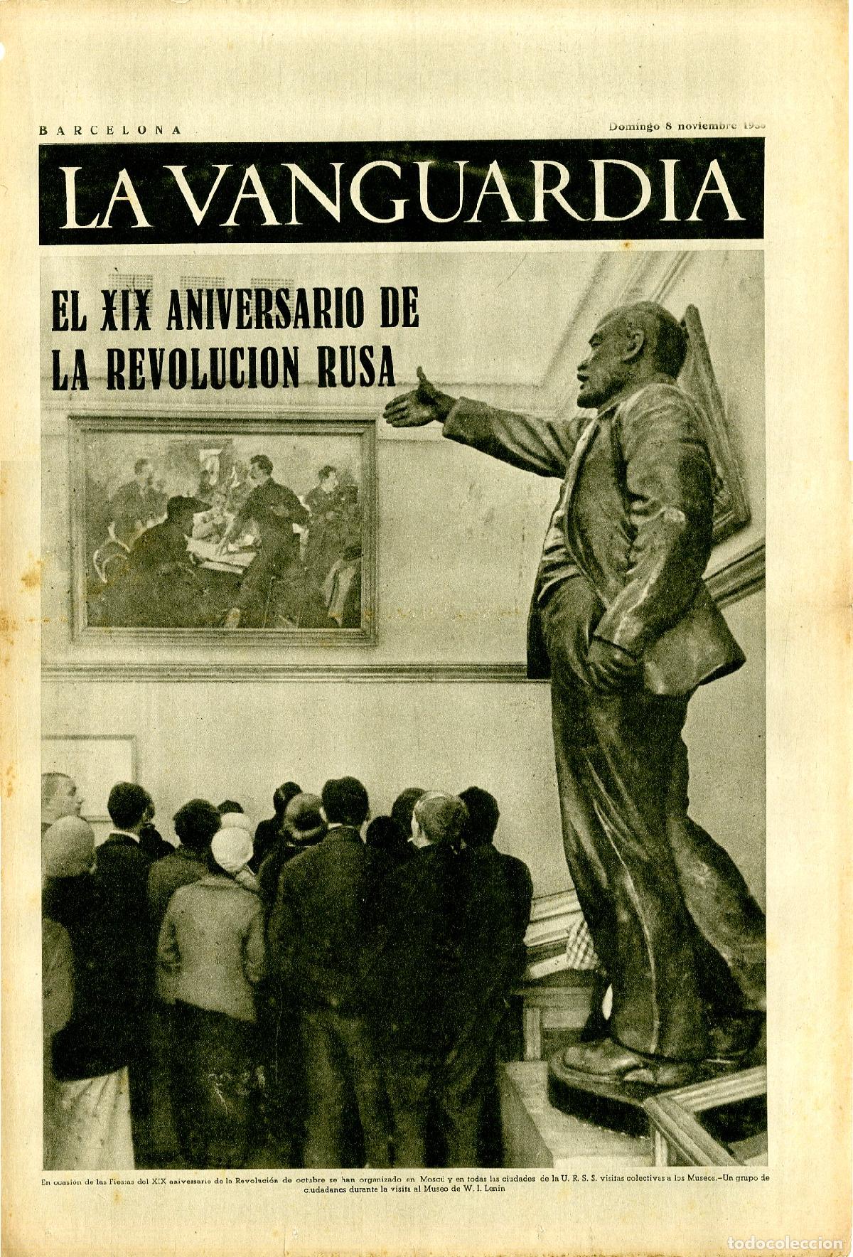 Militaria: La Vanguardia 8 /11/ 1936 / El XIX Aniversario de la Revoluci&oacute;n Rusa