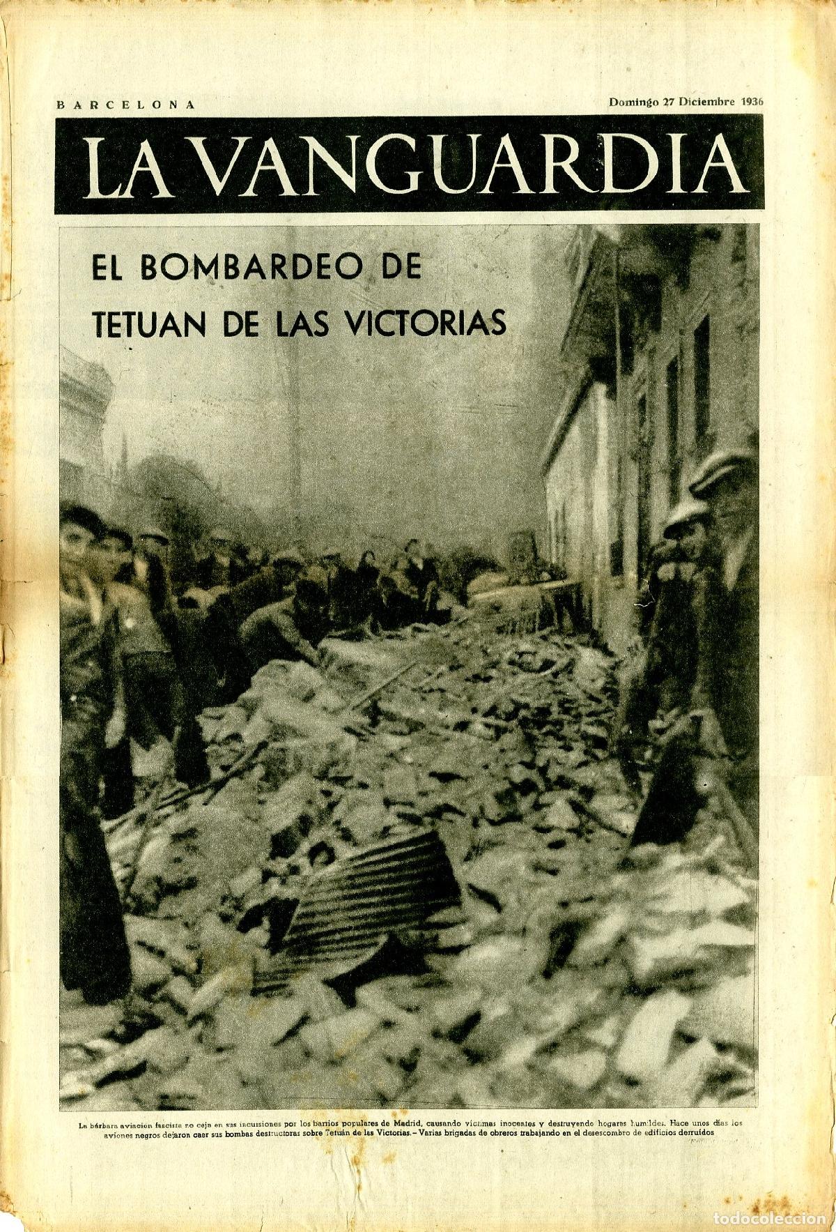 Militaria: La Vanguardia 27 /12/ 1936 / El Bombardeo de Tetuan de las Victorias