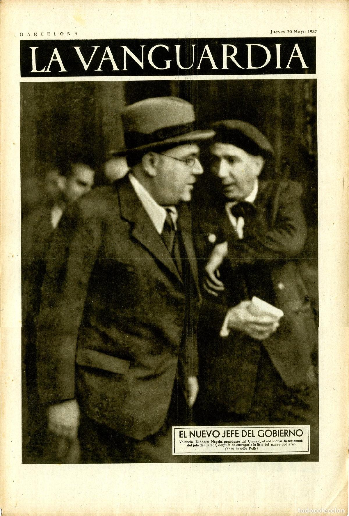 Military Antiques: La Vanguardia 20 /05/ 1937 / El Nuevo Jefe del GobiernoDoctor Negr&iacute;n