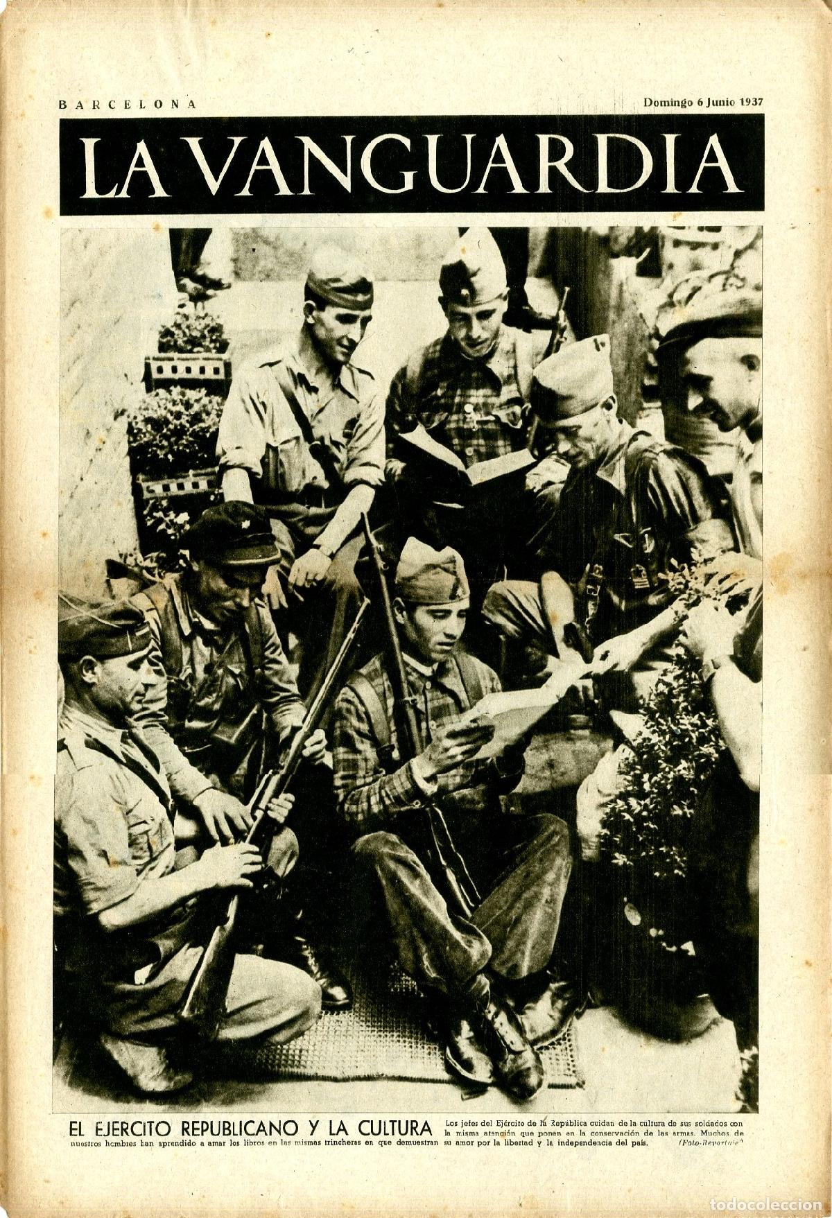 Military Antiques: La Vanguardia 6 /06/ 1937 / El Ejercito Republicano y la Cultura