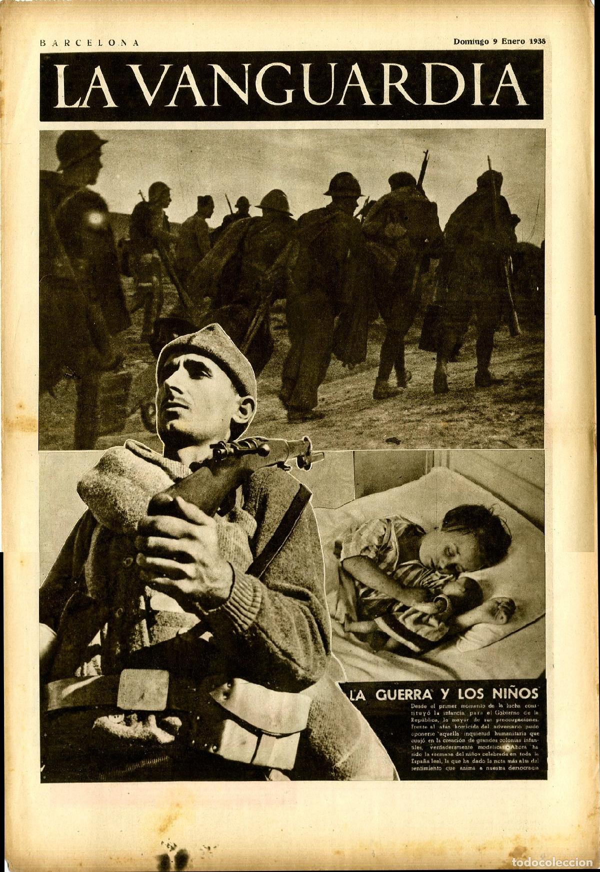 Militaria: La Vanguardia 9 /01/ 1938 / La Guerra y los Ni&ntilde;os / Notas Gr&aacute;ficas de Teruel