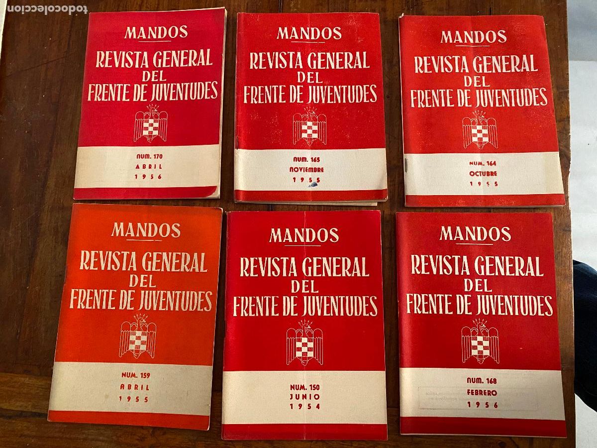 Militaria: Mandos. Revista general del Frente de Juventudes, 1954 1955 y 1956 Frente de Juventudes