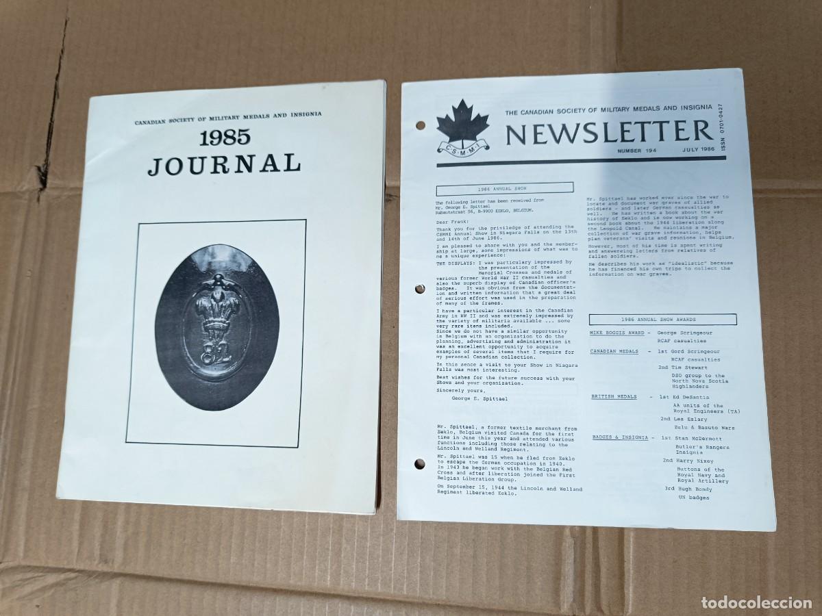 Militaria: ANTIGUA REVISTA CATALOGO, INSIGNIAS Y MEDALLAS, CANADIAN SOCIETY MILITARY MEDALS, CANADA MILITAR P21