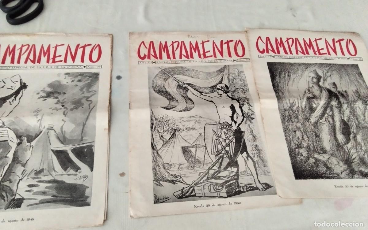 Militaria: RONDA , TRES REVISTAS CAMPAMENTO N&ordm; 39,40,41 A&Ntilde;O 1949