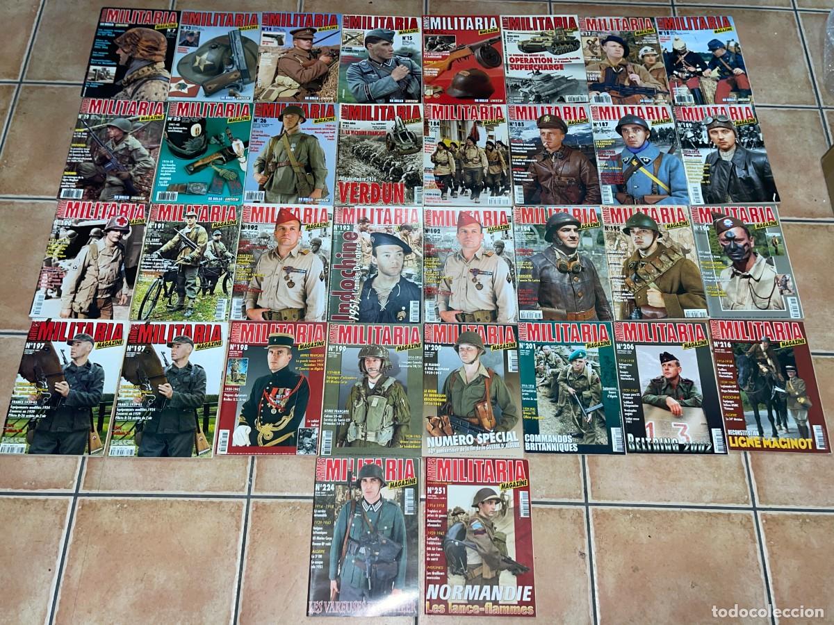 Militaria: Lote 34 Revistas Armes MILITARIA Magazine en franc&eacute;s n&uacute;meros 7 al 251 a&ntilde;os 1985 a 2006 univem