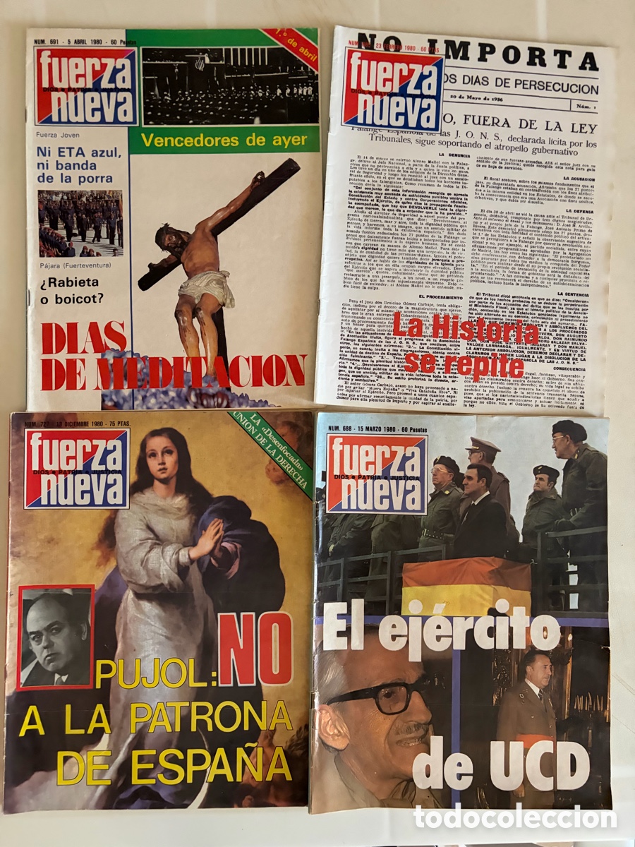 Militaria: LOTE DE 4 REVISTAS DE FUERZA NUEVA