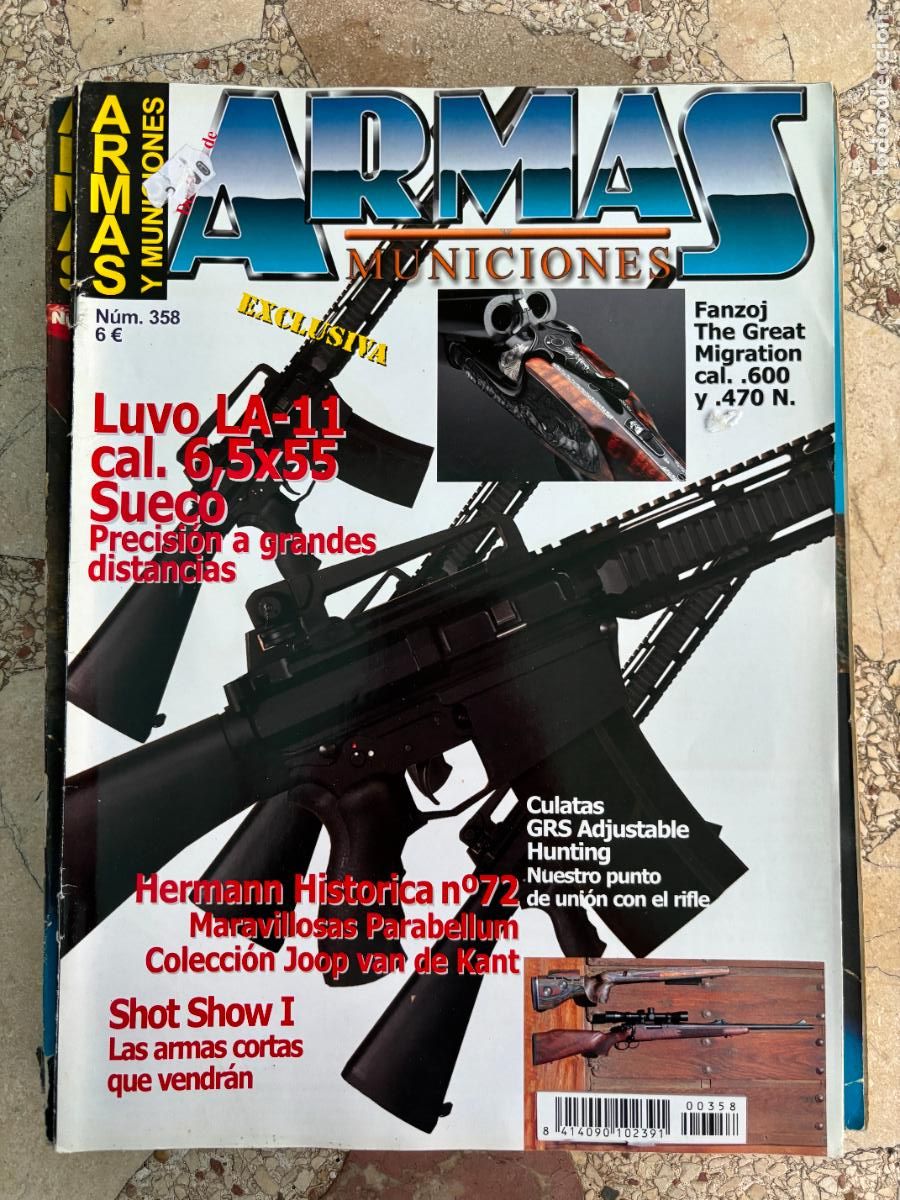Militaria: ARMAS Y MUNICIONES N&ordm; 358. FANZOJ CAL 600. LUVO LA-11. SHOT SHOW 1. HERMANN HISTORICA N&ordm; 72.