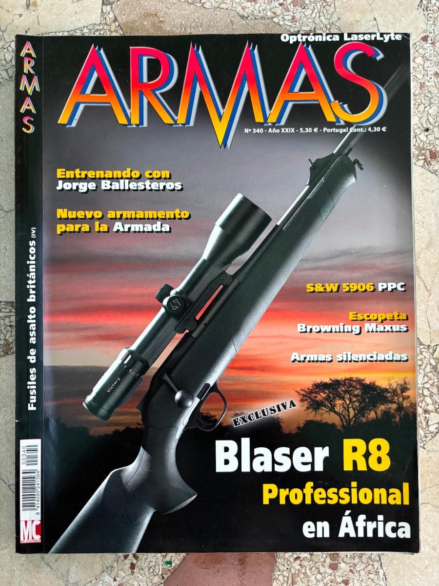 Militaria: ARMAS Y MUNICIONES N&ordm; 340. BLASER R8 PROFESSIONAL. S&W 5906 PPC. ESCOPETA BROWNING MAXUS.