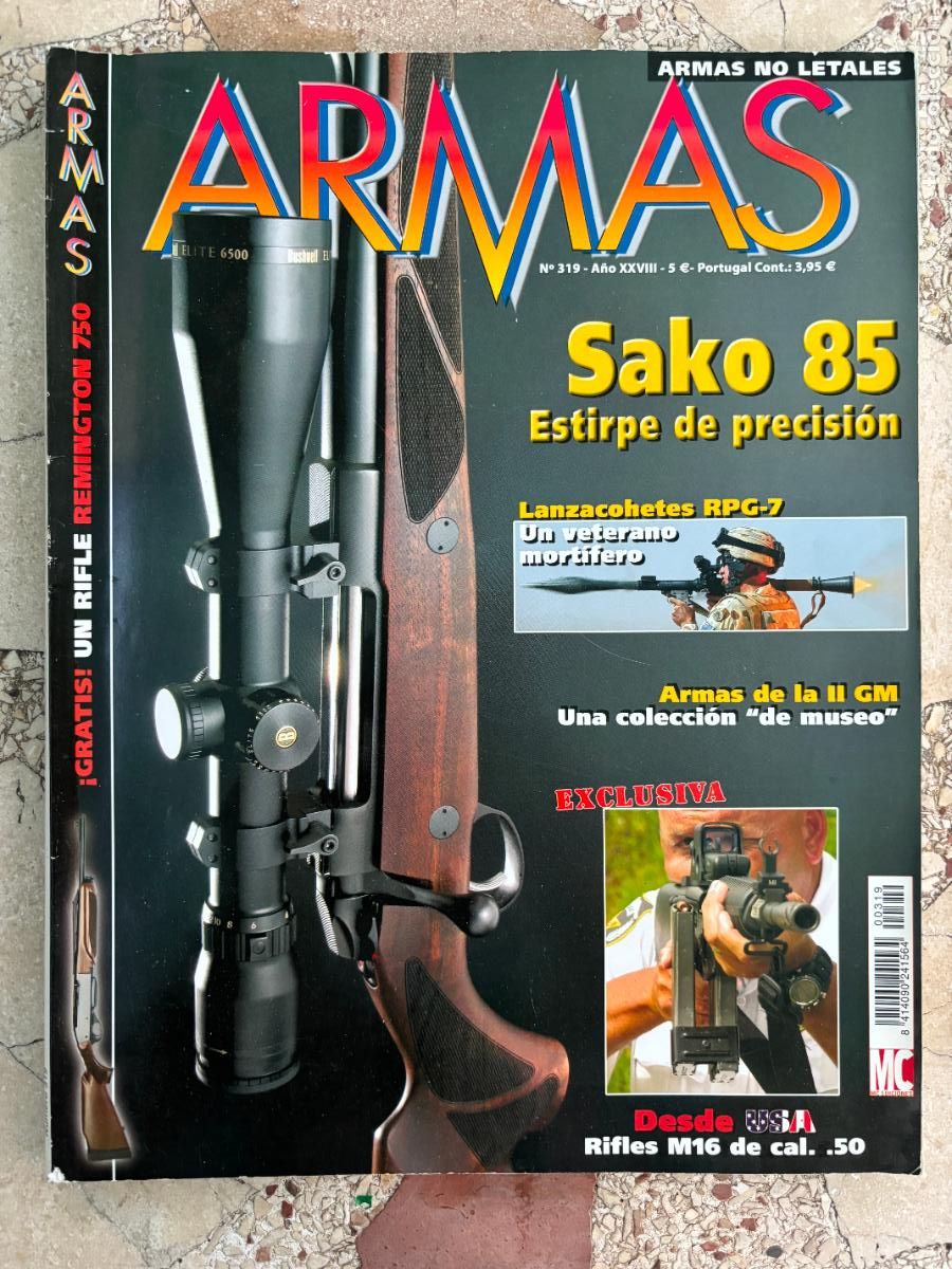 Militaria: ARMAS Y MUNICIONES N&ordm; 319. RIFLES M16 CAL .50. SAKO 85. LANZACOHETES RPG-7. ARMAS IIGM.