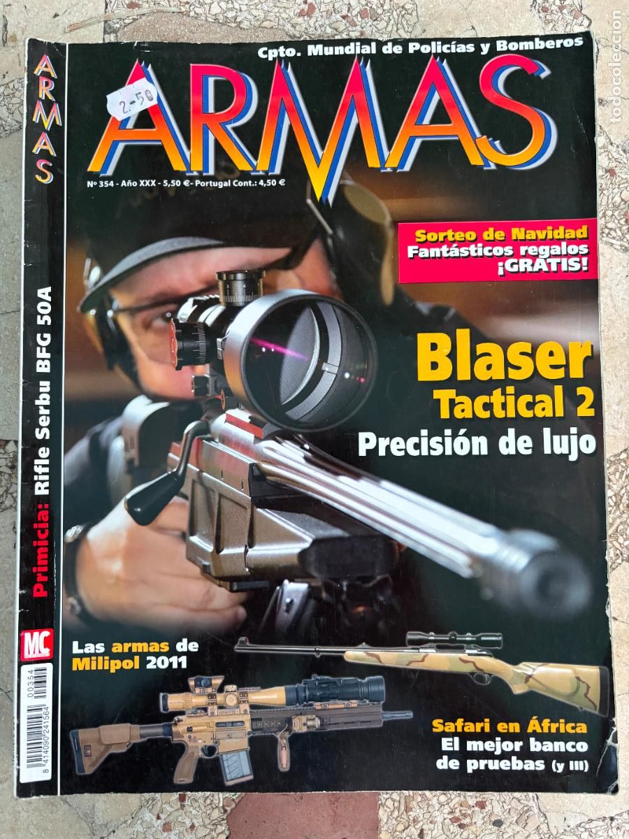 Militaria: ARMAS Y MUNICIONES N&ordm; 354. BLASER TACTICAL 2. SAFARI EN AFRICA. RIGLE SERBU BFG 50A.