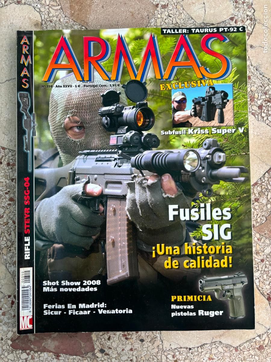 Militaria: ARMAS Y MUNICIONES N&ordm; 310. STEYR SSG-04. FUSILES SIG. PISTOLAS RUGER. KRISS SUPER V. TAURUS PT-92 C.