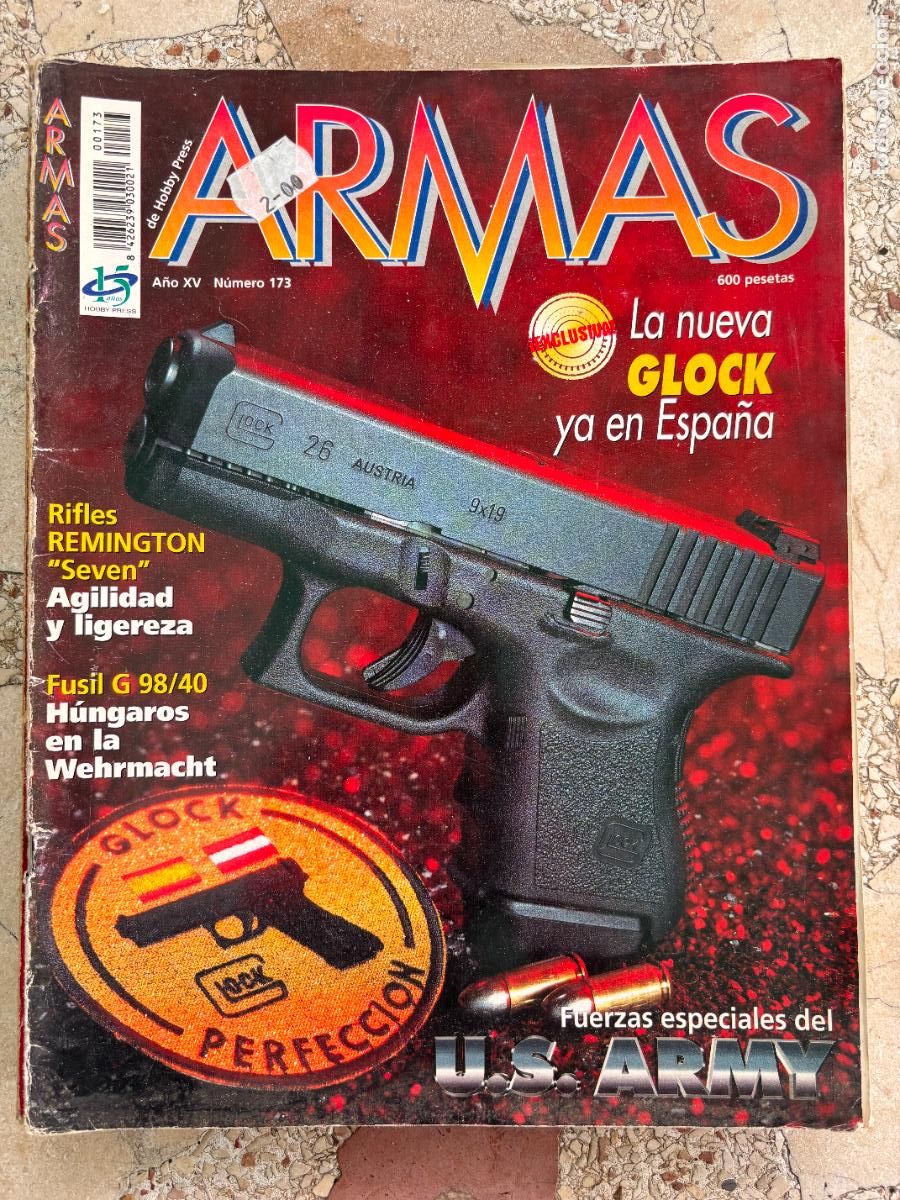 Militaria: ARMAS N&ordm; 173. GLOCK. FUSIL G98/40. REMINGTON SEVEN. ASTRA 700. MUNICI&Oacute;N PMP. CUCHILLO LUPUS.