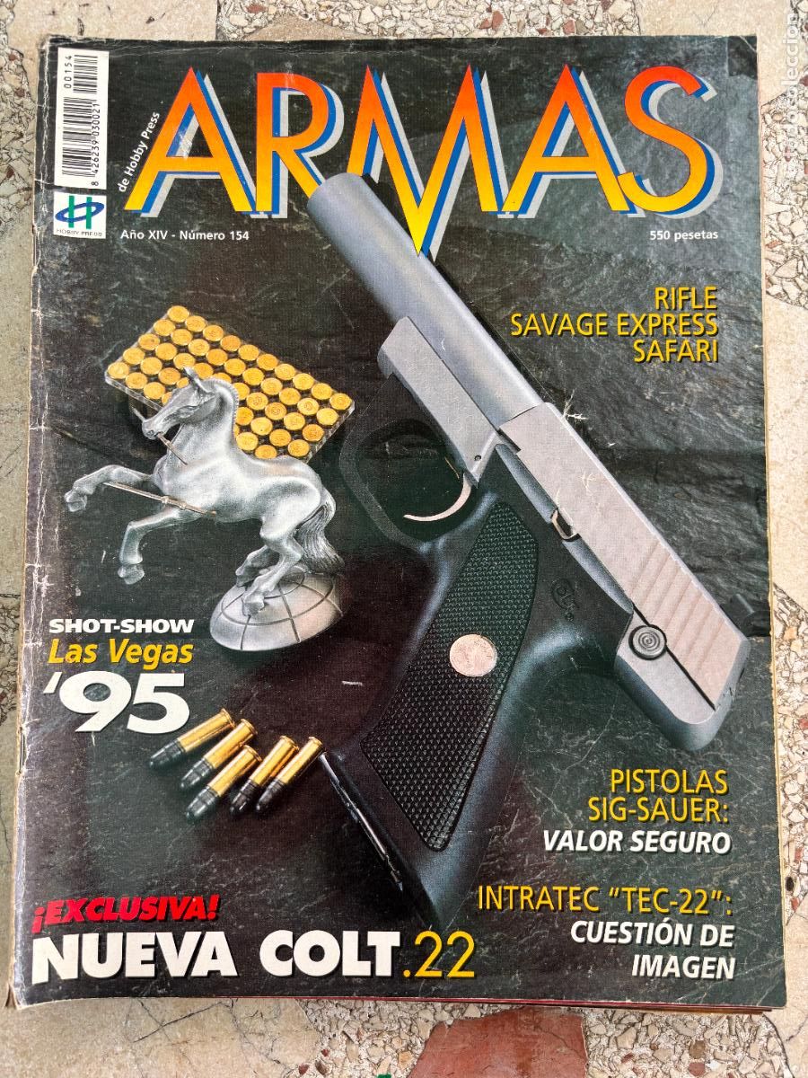 Militaria: ARMAS N&ordm; 154. PISTOLA SIG-SAUER. INTRATEC TEC-22. COLT 22. RIFLE SAVAGE EXPRESS SAFARI.