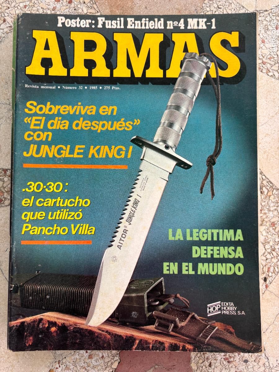 Militaria: ARMAS N&ordm; 32. POSTER FUSIL LEE-ENFIELD N&ordm; 4 MARK I. PISTOLA LIBRE AIR MARCH 500. MONTURAS SUPERFEKT.