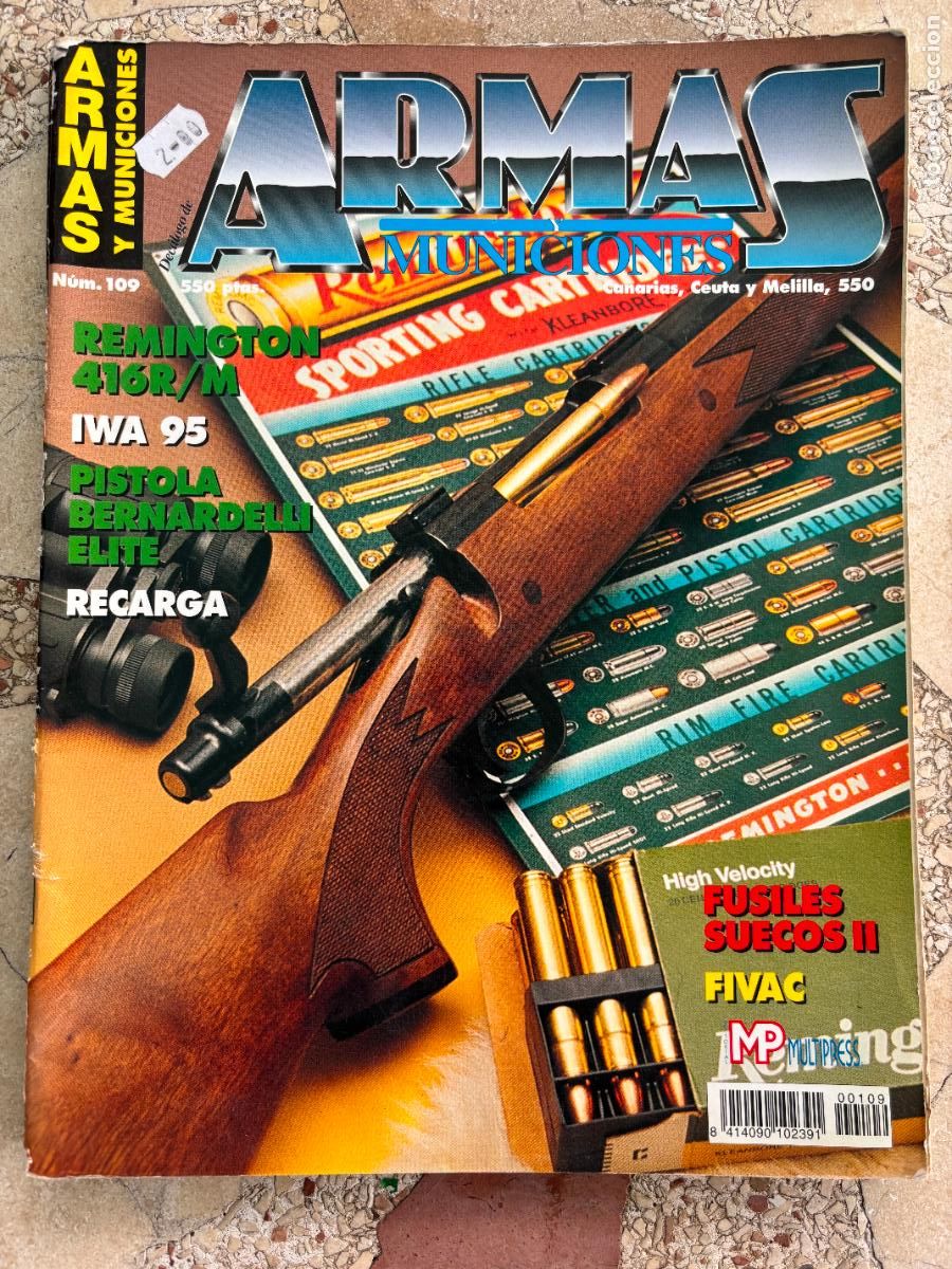 Militaria: ARMAS Y MUNICIONES N&ordm; 109. FUSILES SUECOS. PISTOLA BERNARDELLI ELITE. REMINGTON 416R/M.