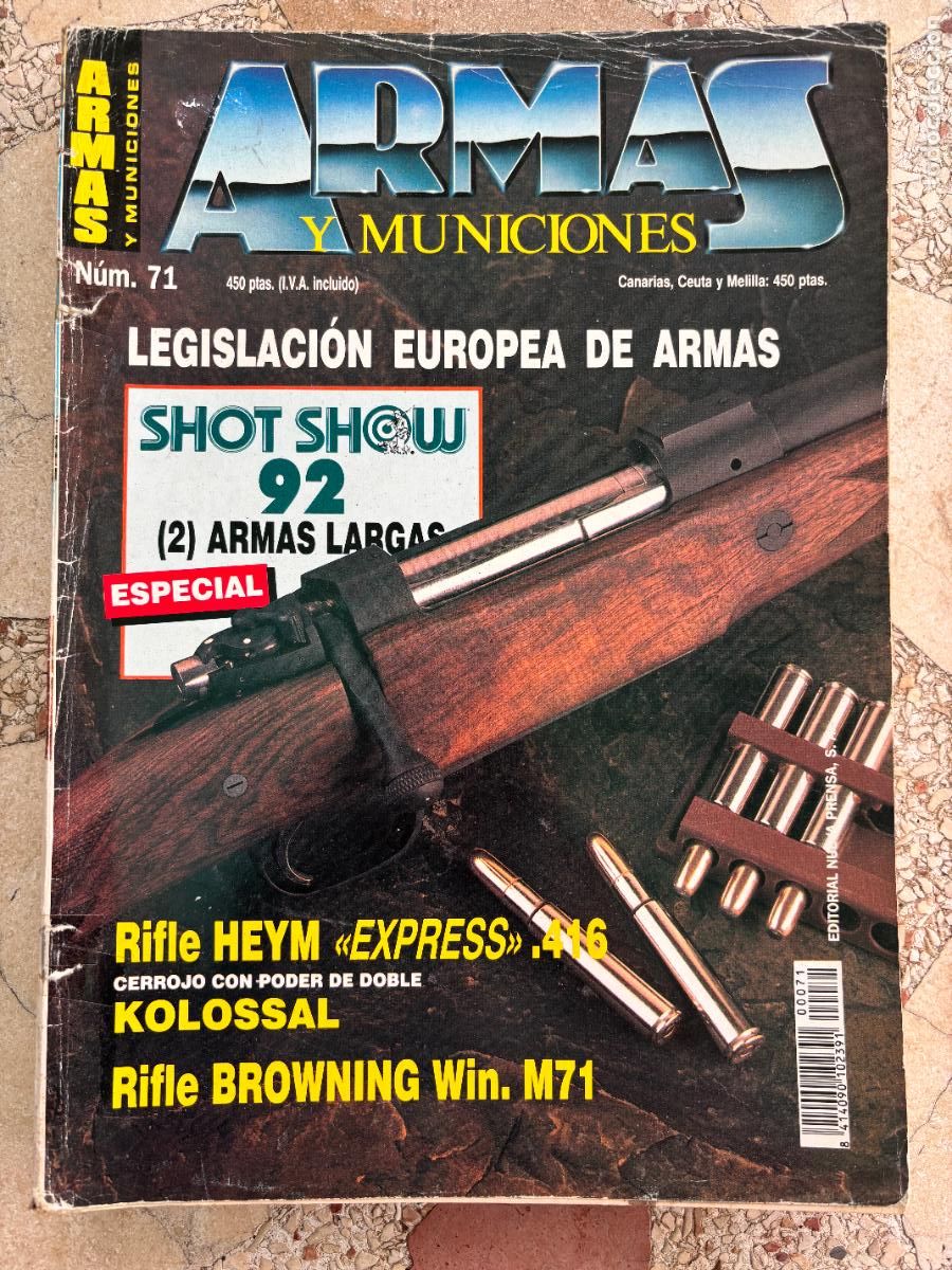Militaria: ARMAS Y MUNICIONES N&ordm; 71. RIFLE HEYM EXPRESS 416. BROWNING WIN M71. BERETTA.