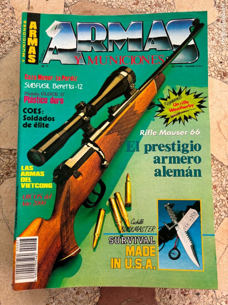 Militaria: ARMAS Y MUNICIONES N&ordm; 7. RIFLE MAUSER 66. SUBFUSIL BERETTA-12. ARMAS DEL VIETCONG. GLOCK-17.
