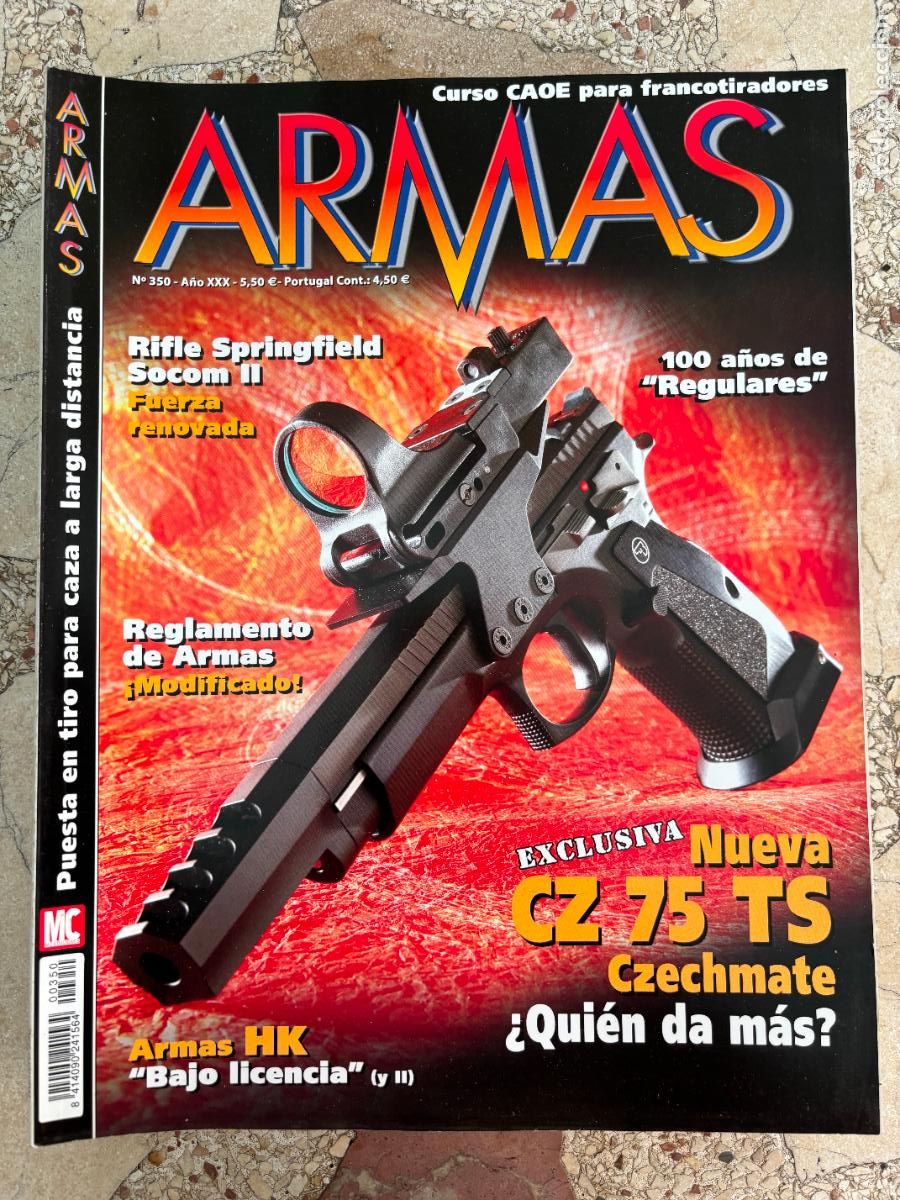 Militaria: ARMAS N&ordm; 350. CZ 75 TS CZECHMATE. ARMAS HK. RIFLE SPRINGFIELD SOCOM II. CURSO FRANCOTIRADOR CAOE.