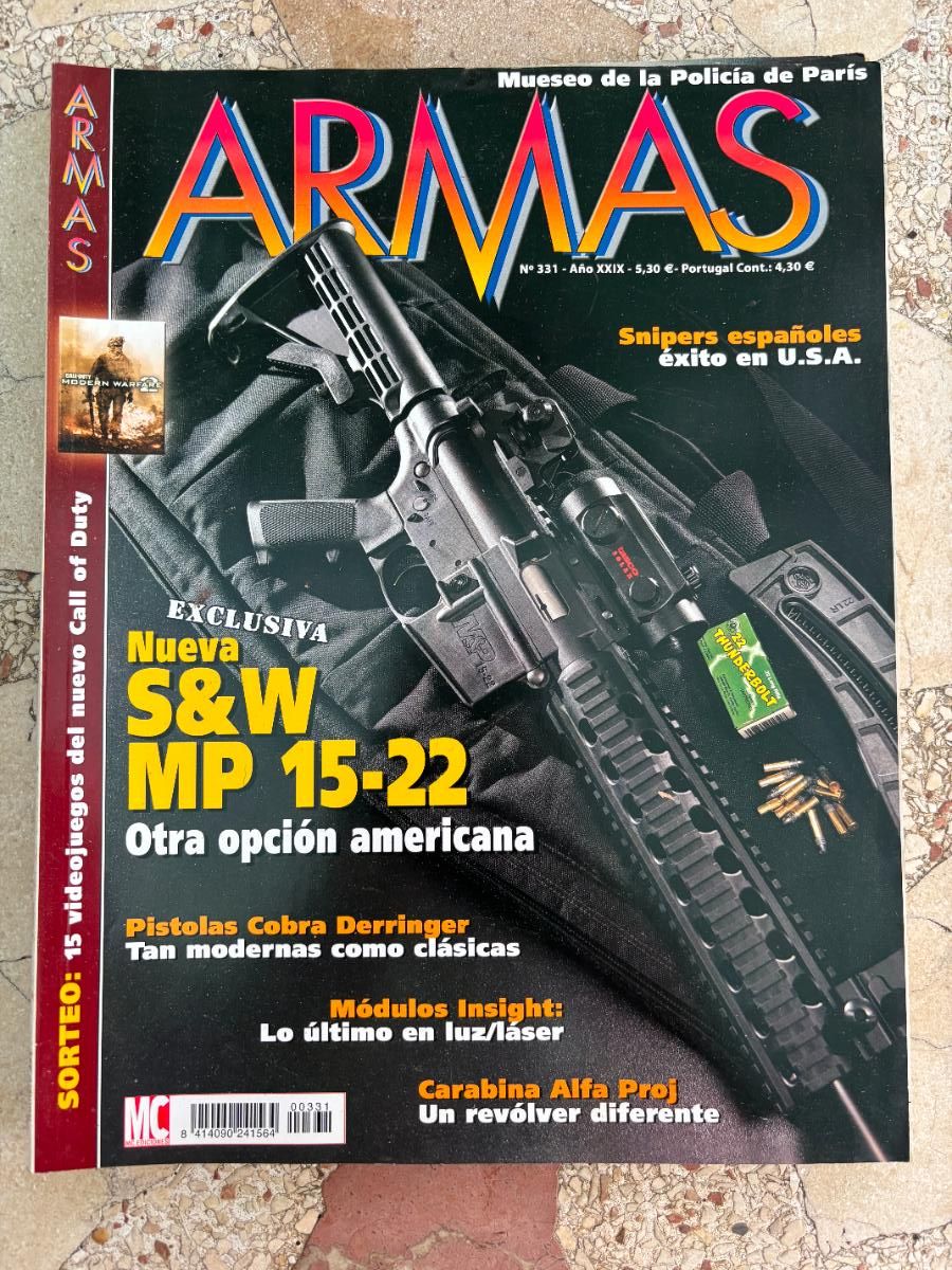Militaria: ARMAS N&ordm; 331. S&W MP 15-22. PISTOLA COBRA DERRINGER. CARABINA ALFA PROJ. SNIPERS ESPA&Ntilde;OLES.