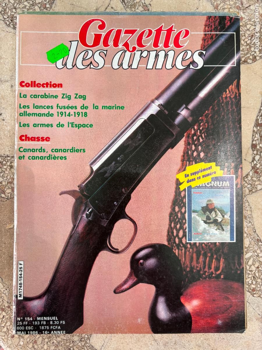 Militaria: GAZETTE DES ARMES N&ordm; 154 A&Ntilde;O 1986. CARABINE ZIG ZAG. MAS 45. BAIONETTE 1777.