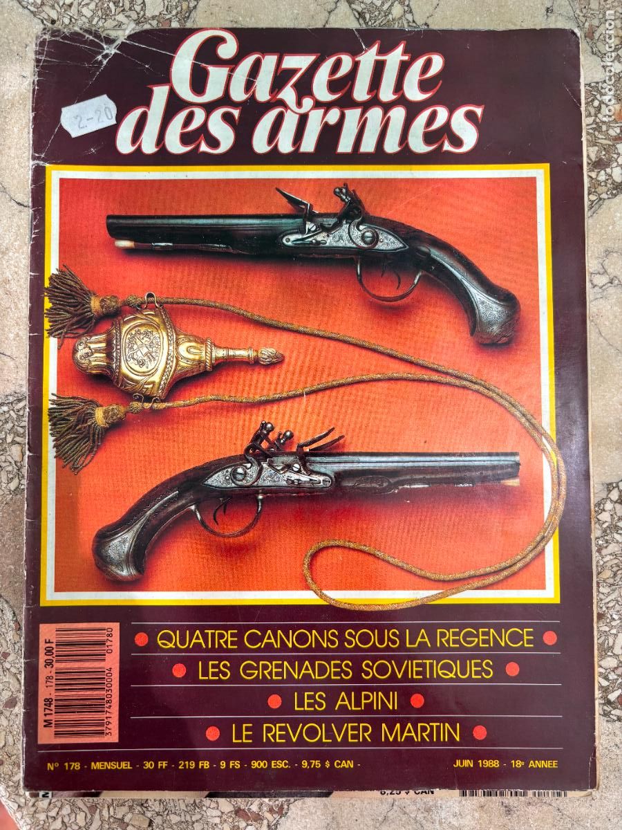 Militaria: GAZETTE DES ARMES N&ordm; 178 A&Ntilde;O 1988. GRENADES SOVIETIQUES. REVOLVER MARTIN. QUATRE CANONS.