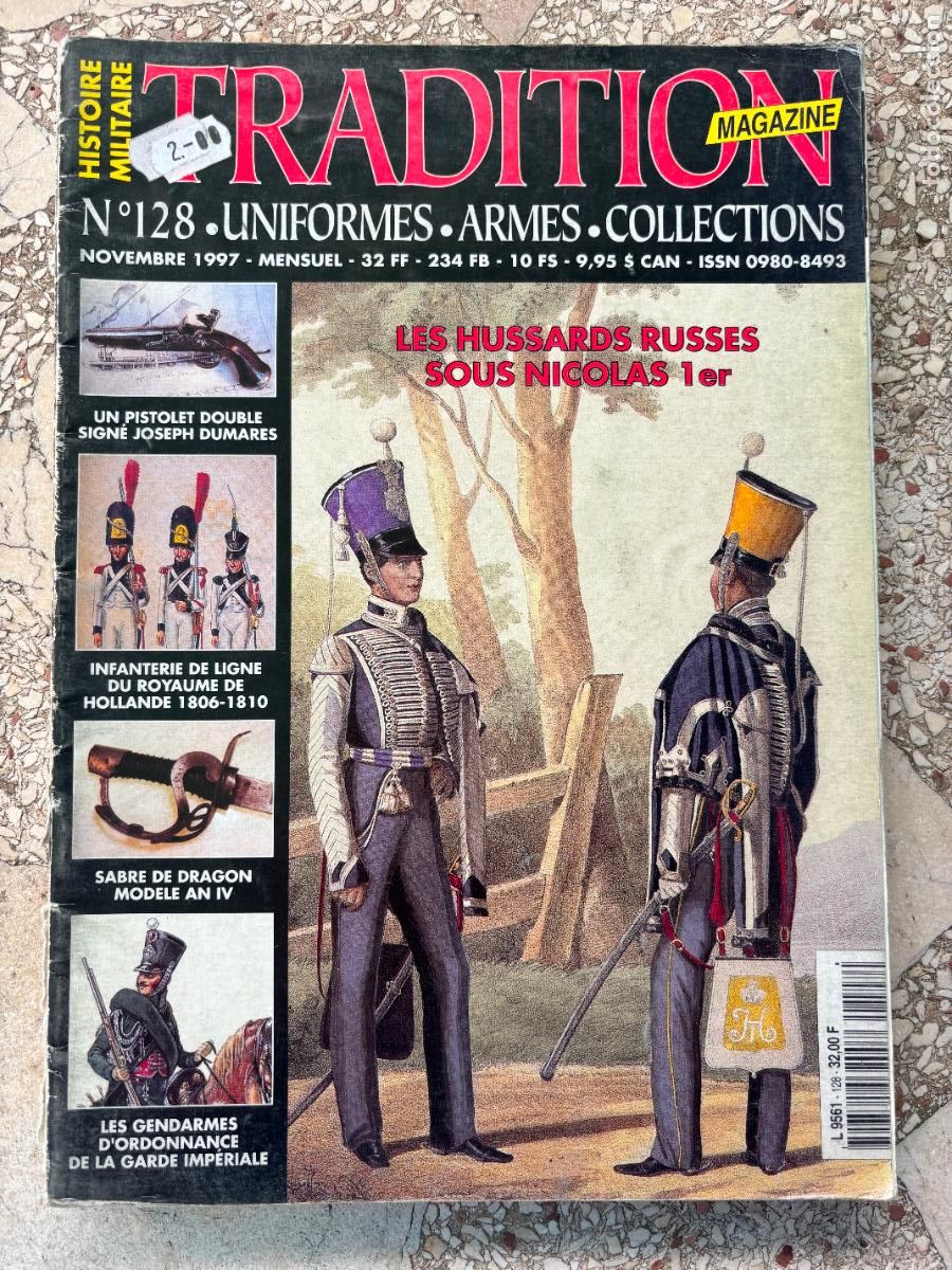 Militaria: TRADITION MAGAZINE N&ordm; 128 A&Ntilde;O 1997. SABRE DE DRAGON MODEL AN IV. PISTOLET DOUBLE JOSEPH DUMARES.